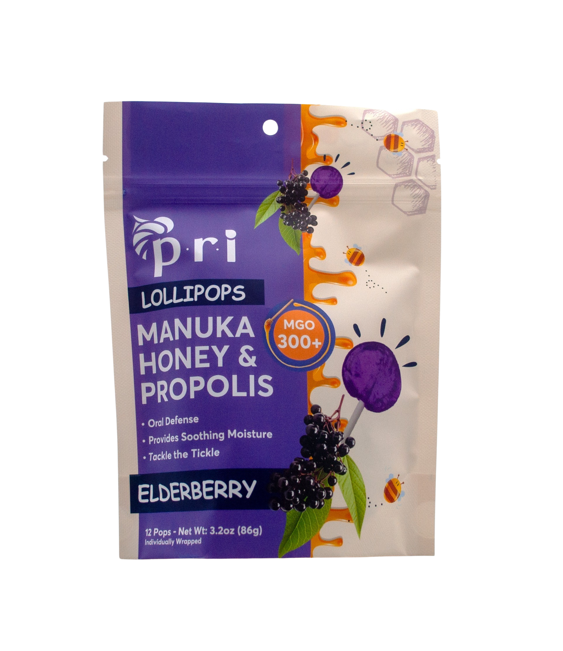 Manuka Honey Propolis Lollipop, Elderberry
