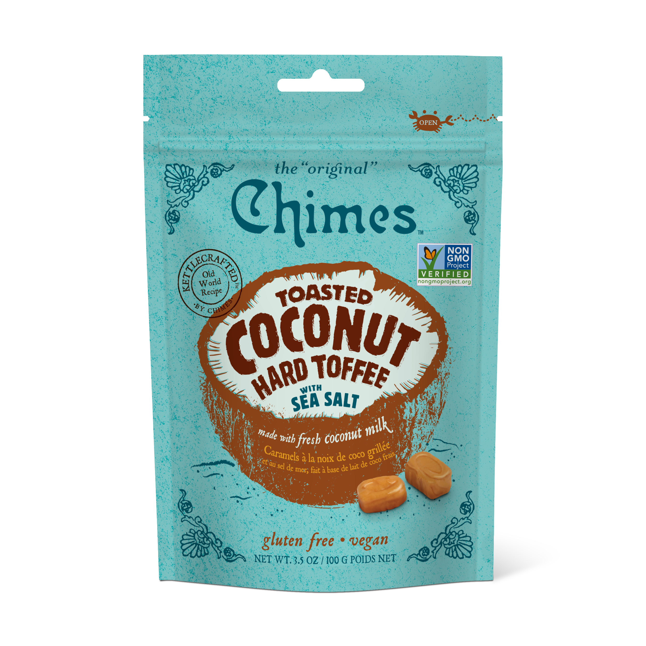 Chimes Toasted Coconut Hard Toffee Candy - 3.5 oz Bag