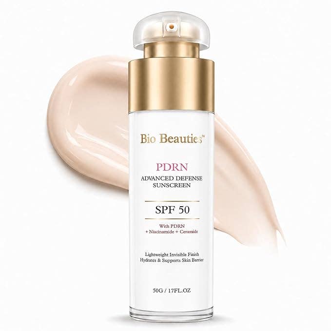 SPF 50 Face Sunscreen with PDRN, Broad Spectrum & Water Resistant, Niacinamide and Ceramides for Brightening and Firming