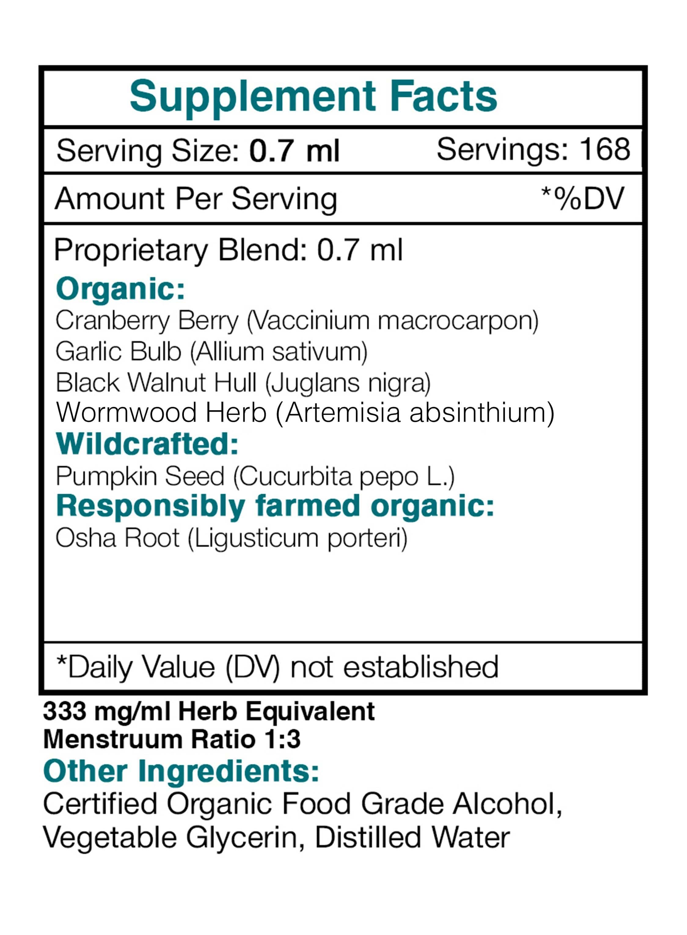 Tribal Parasite Purge. Intestinal Purge Formula