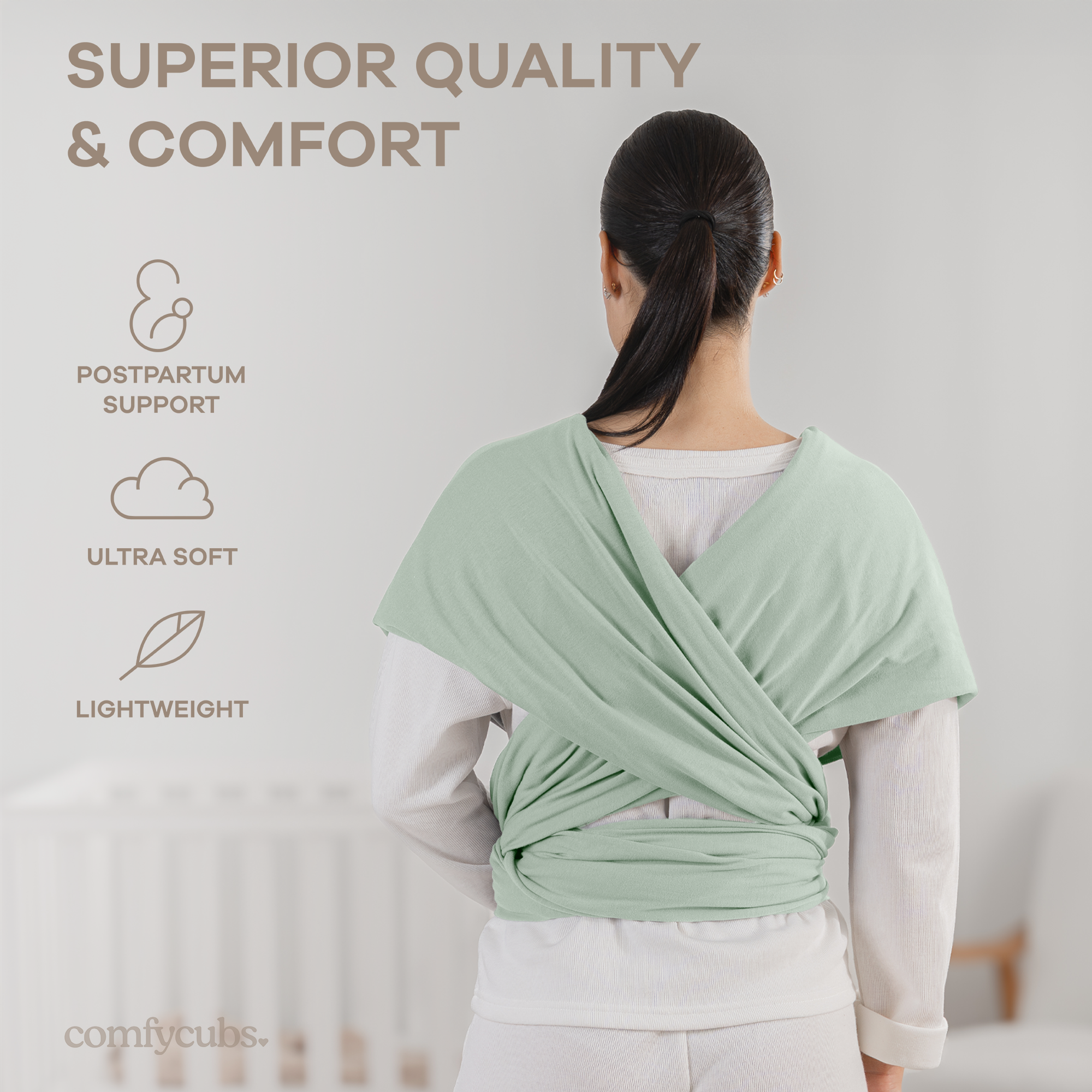 Baby Wrap Carrier, Soft & Secure Infant Wrap by Comfy Cubs