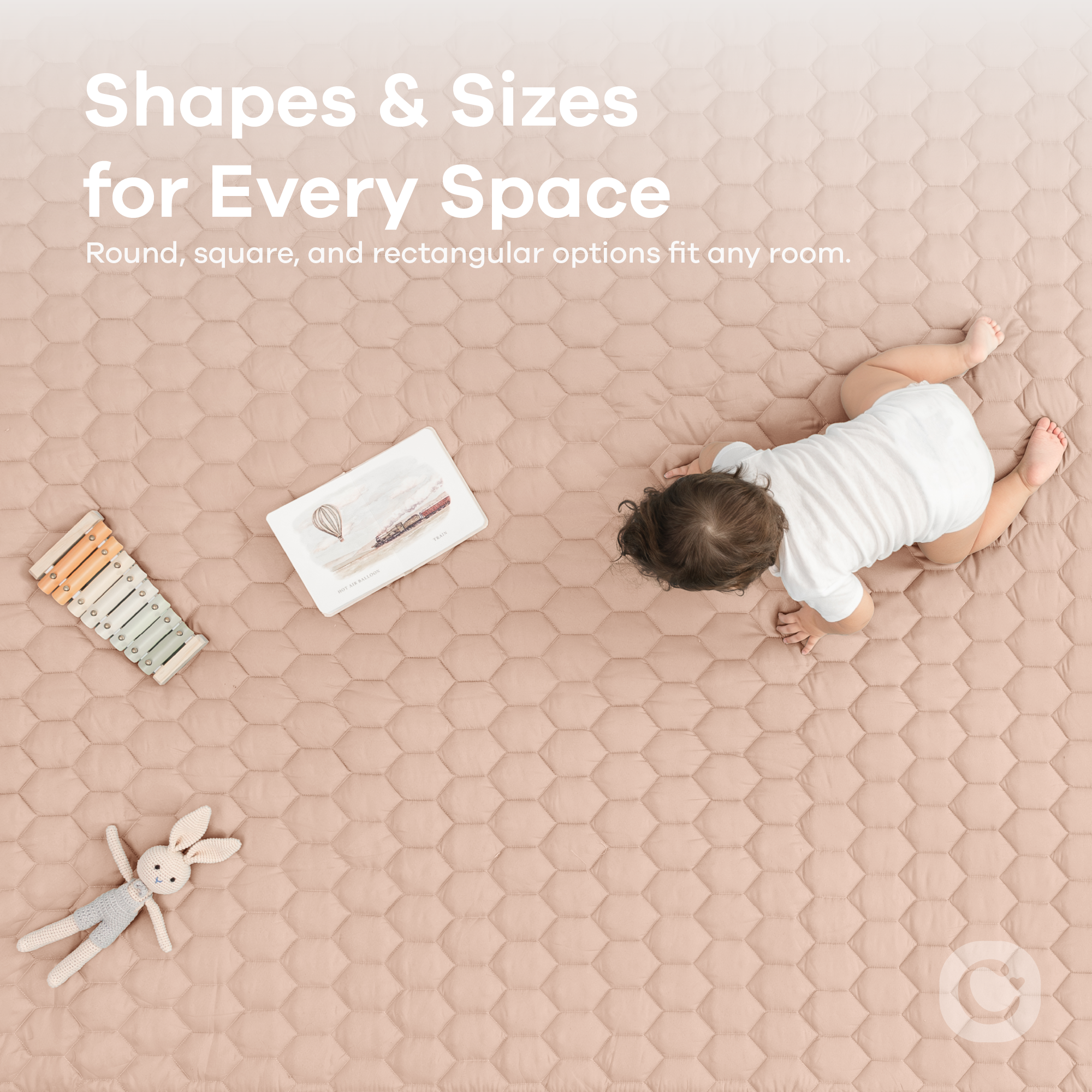 Premium Play Mat, Quilted Baby Mat for Floor by Comfy Cubs