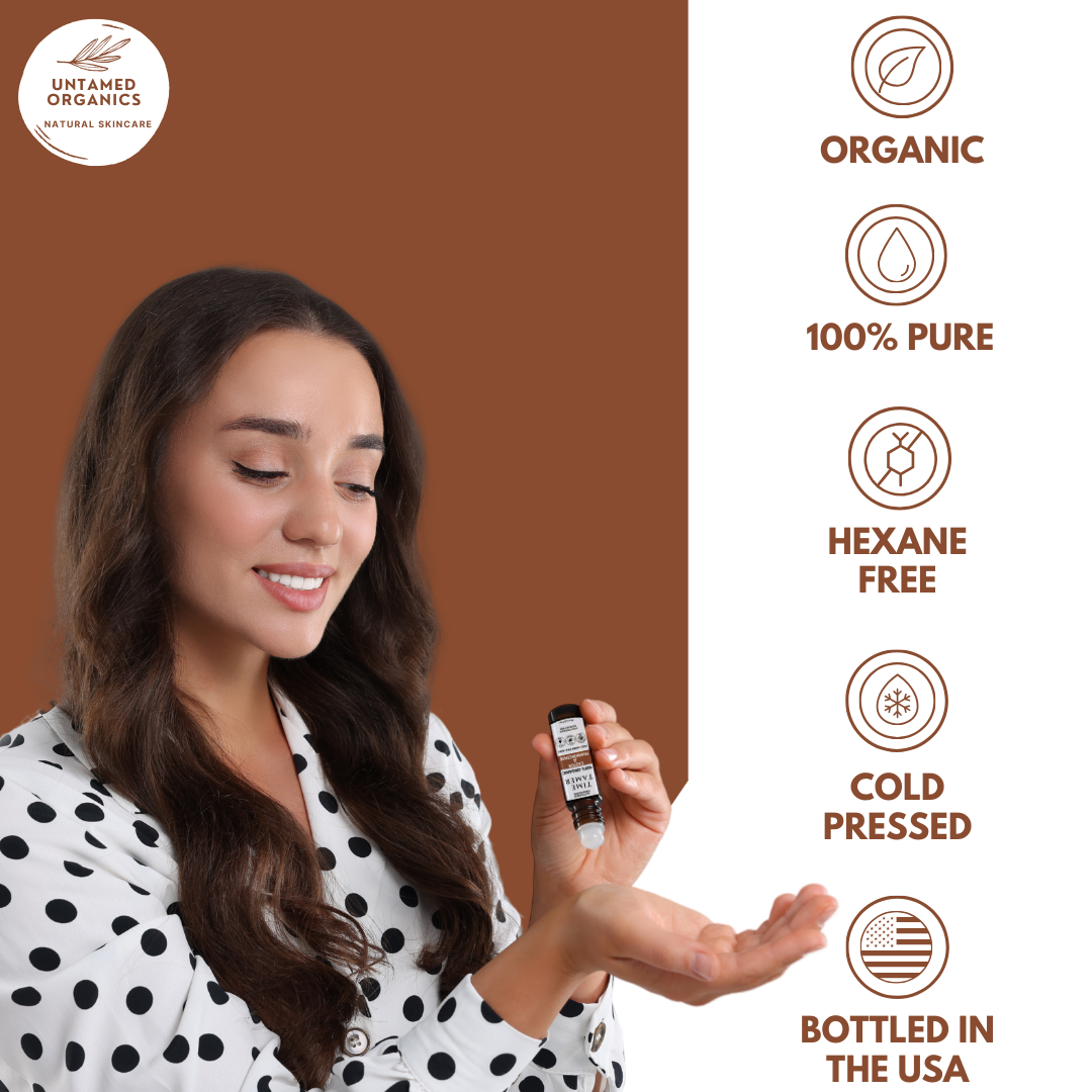Organic Castor & Frankincense Oil Roller 10 mL Glass Bottle