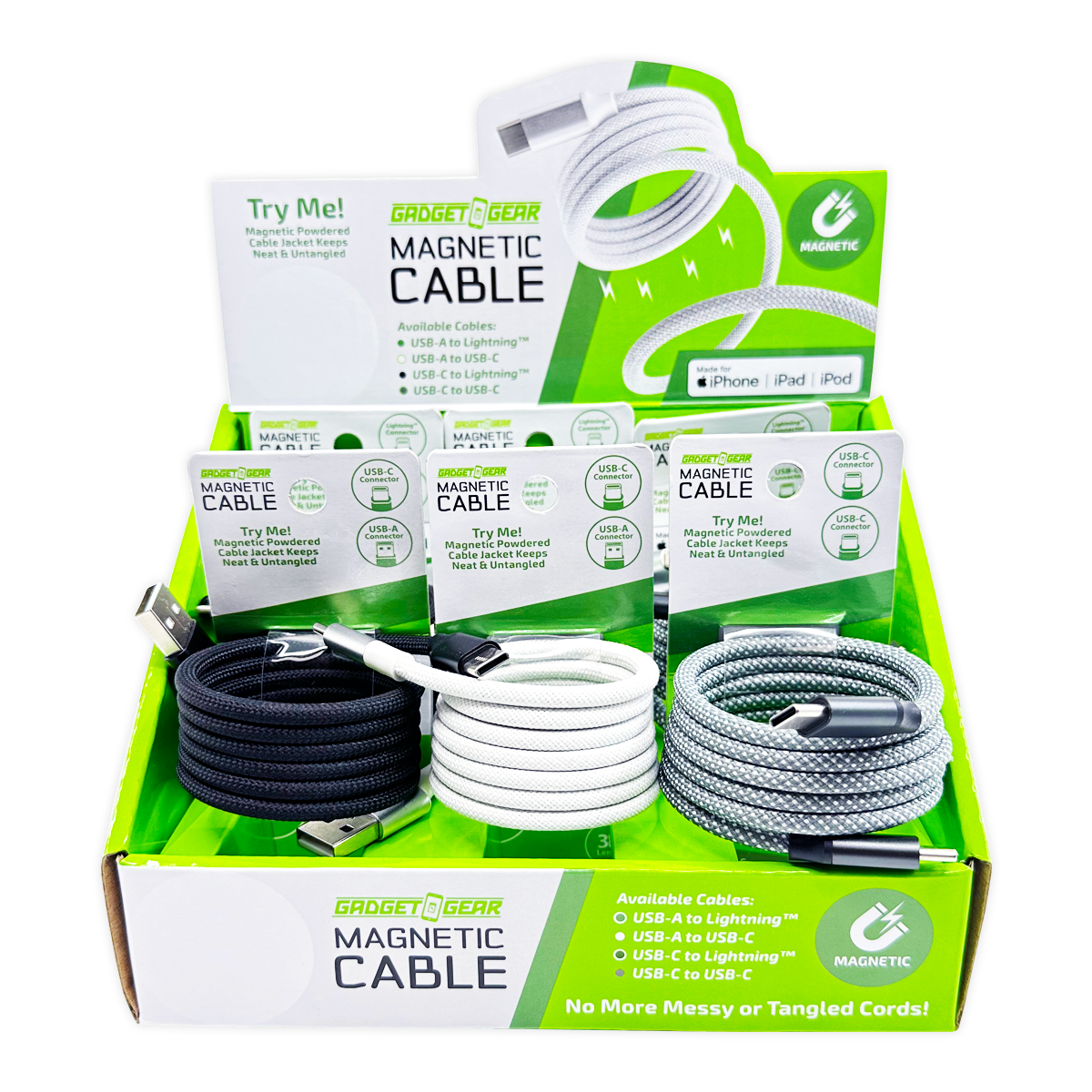Charging Cable Magnetic Cloth 3 Ft Assortment
