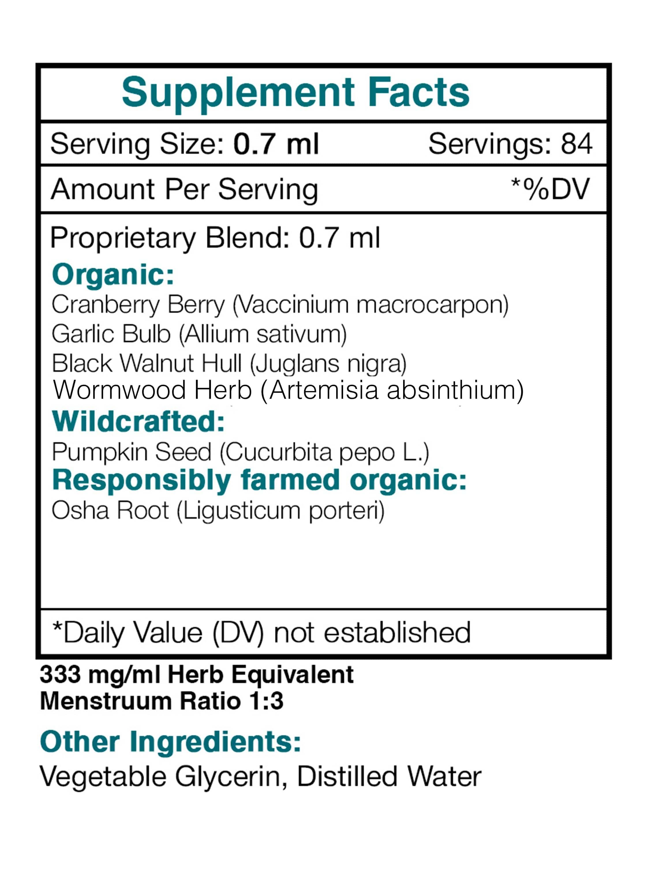 Tribal Parasite Purge. Intestinal Purge Formula