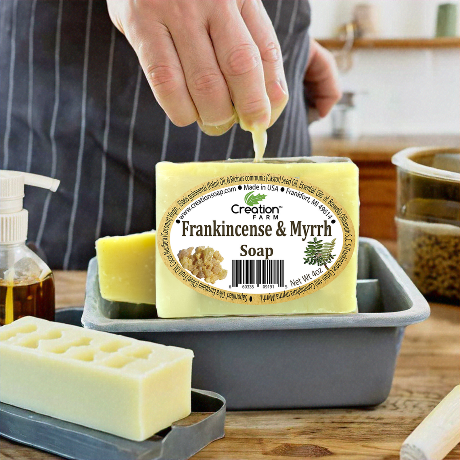 Creation Farm Frankincense & Myrrh Soap 2 Pack of 4 oz Bars,