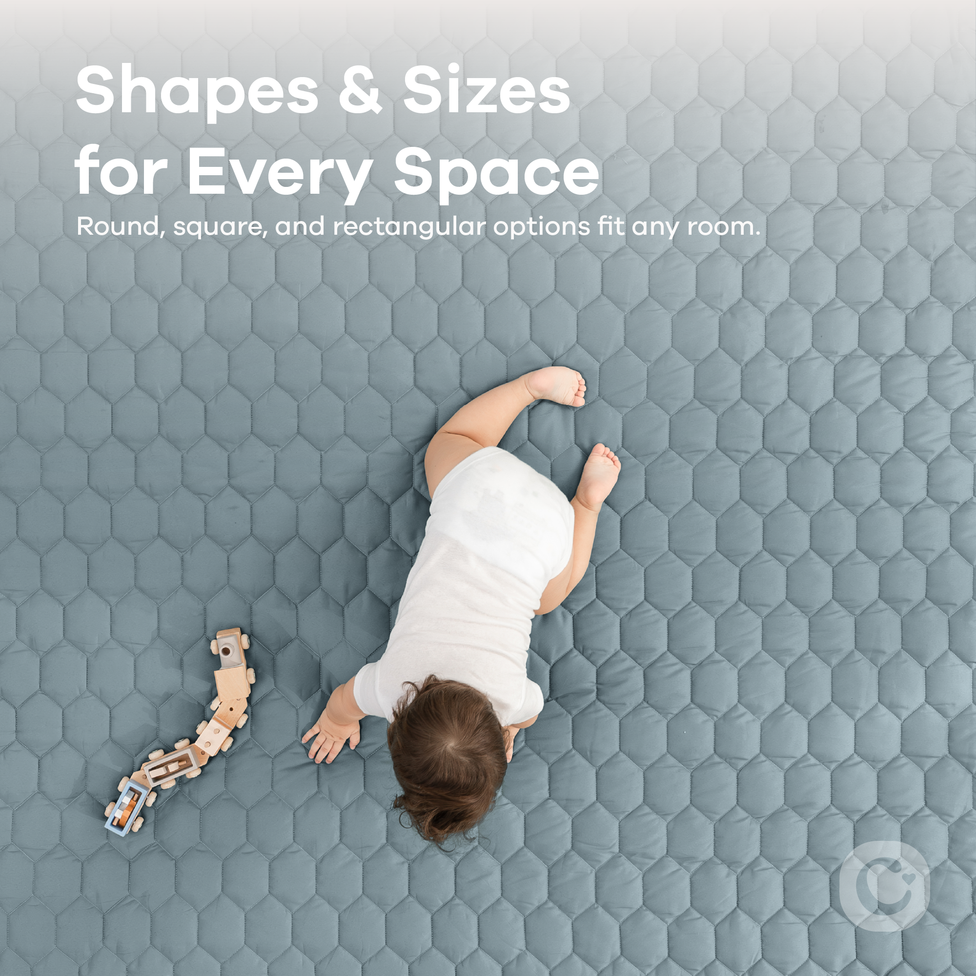 Premium Play Mat, Quilted Baby Mat for Floor by Comfy Cubs
