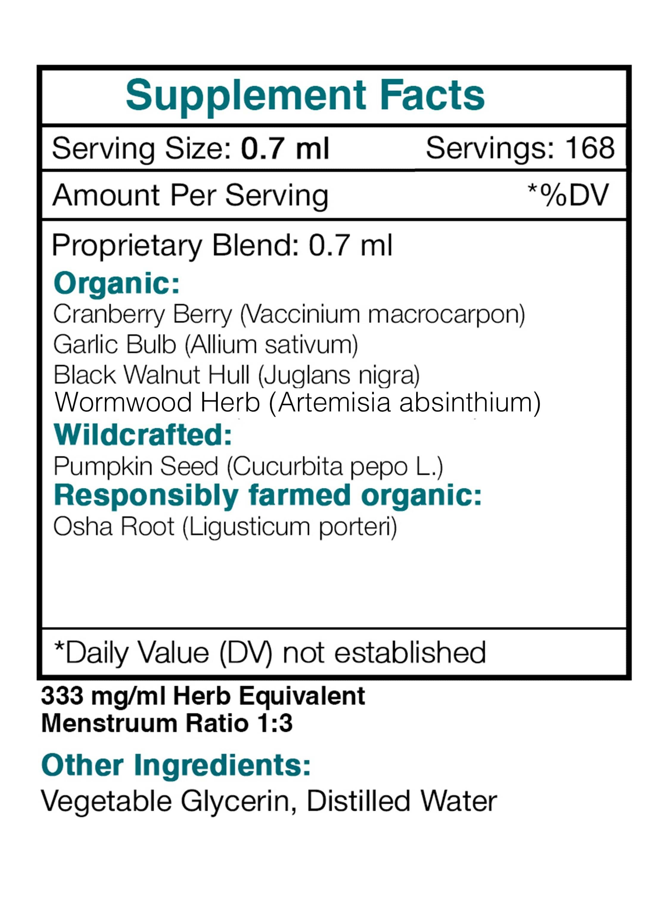 Tribal Parasite Purge. Intestinal Purge Formula