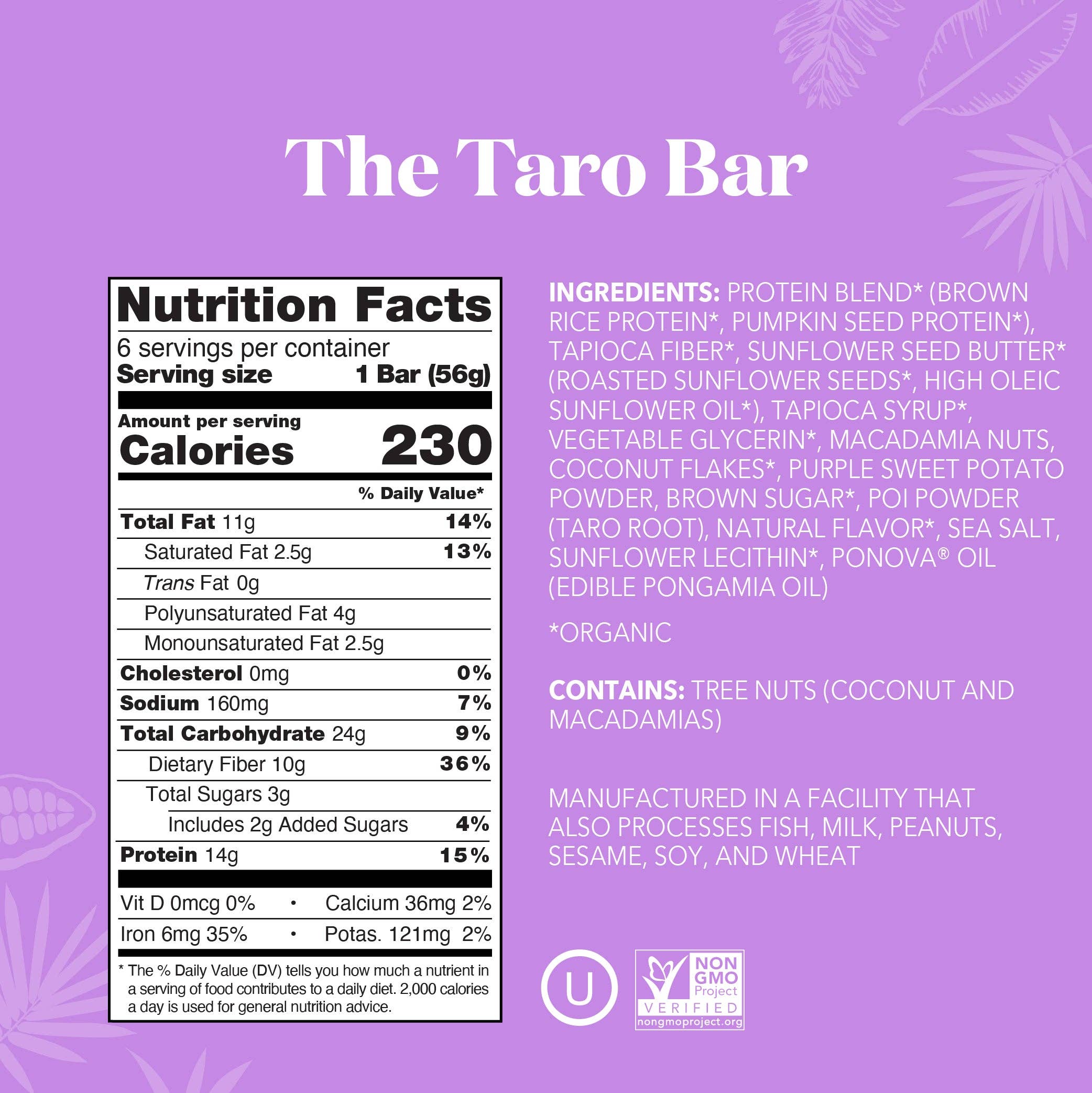 The Taro Bar ($14 for Pack of 6)