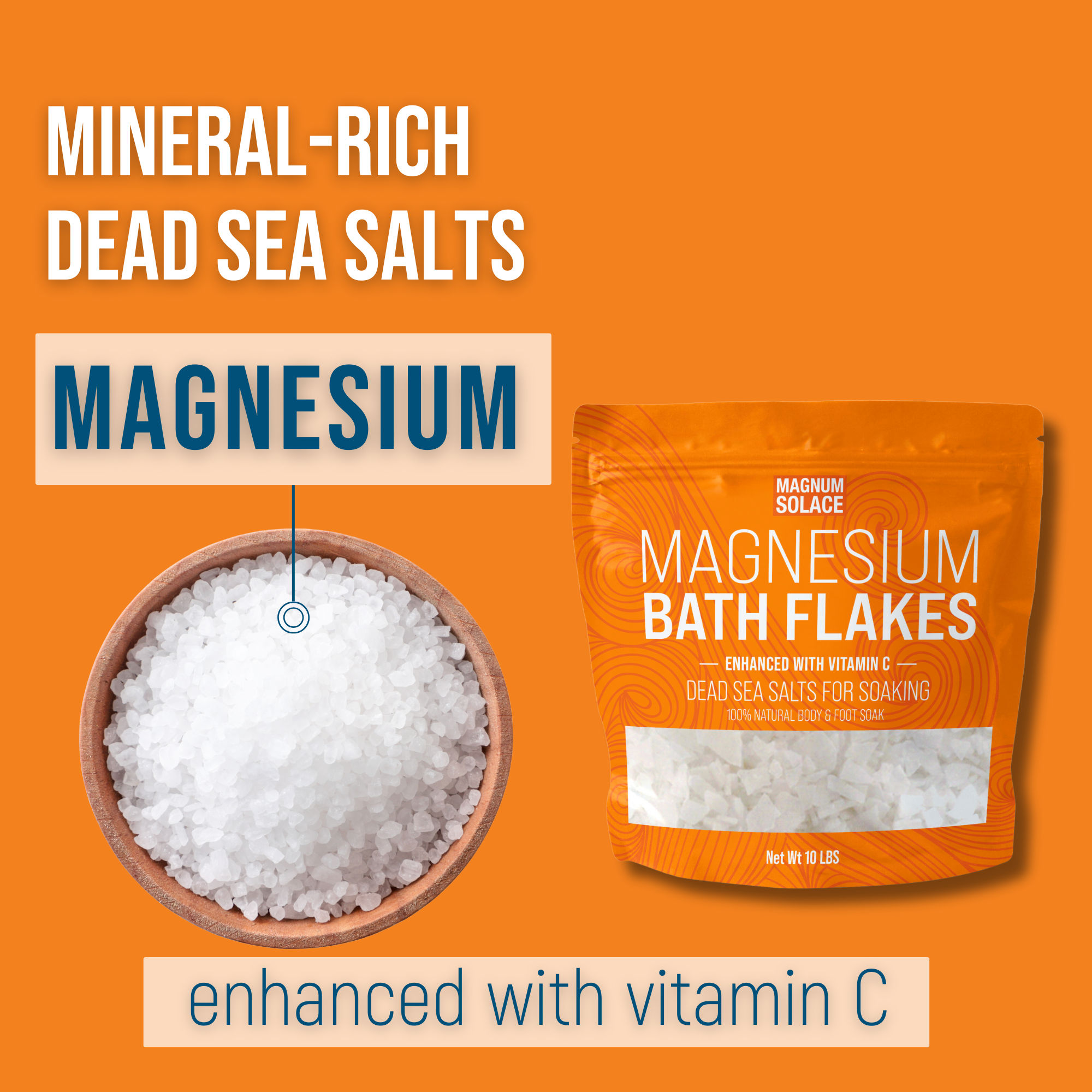 Magnesium Bath Flakes, Bath Soak With Vitamin C