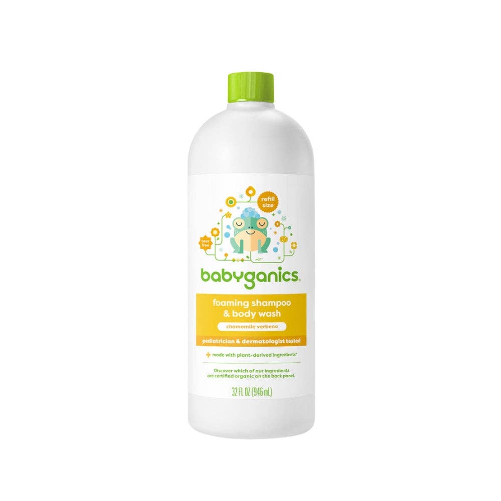 Babyganics Foaming Shampoo & Body Wash, Chamomile Verbena, 32 Fl Oz
