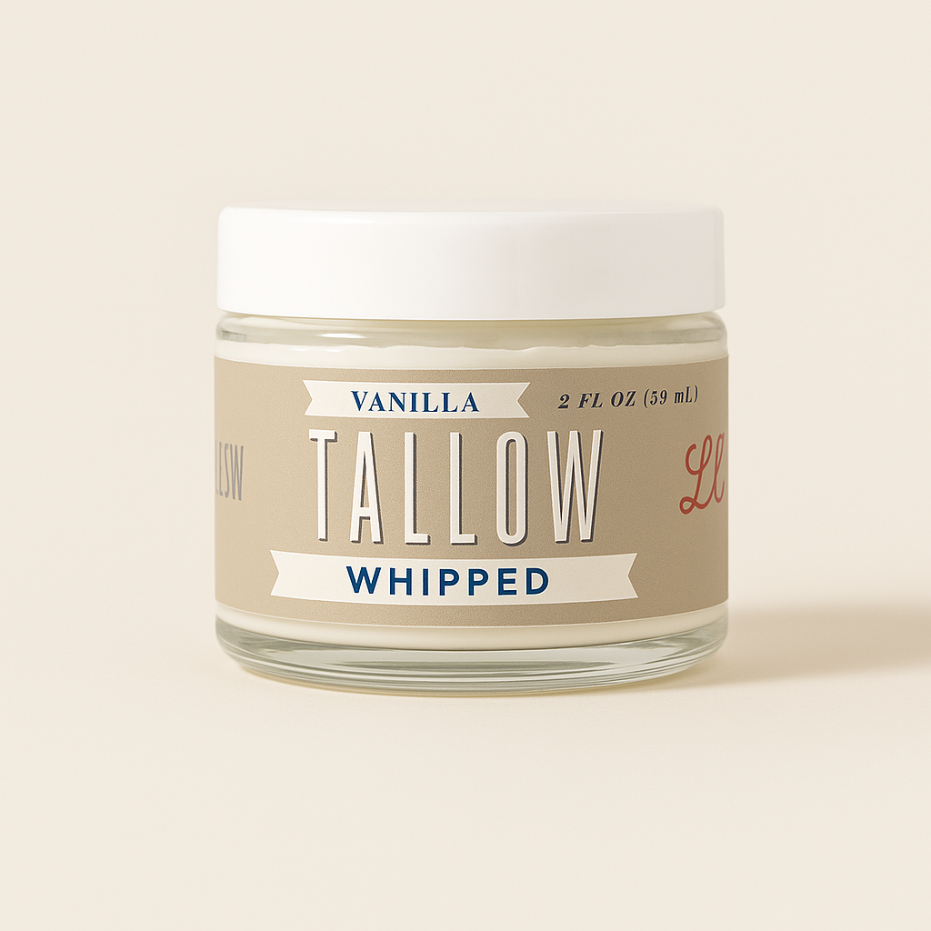 Vanilla Whipped Tallow Moisturizer | Natural Beef Tallow Lotion | Pure, Preservative-Free Skincare by Lady May