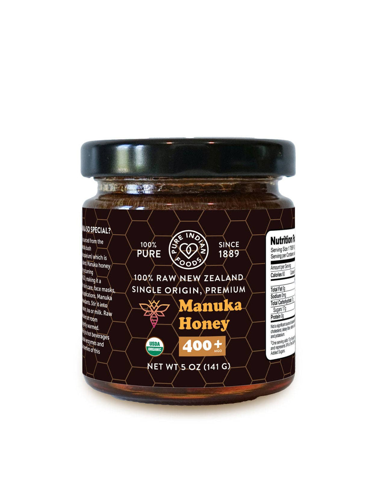 Manuka Honey, Certified Organic, 400+ MGO - Black Label