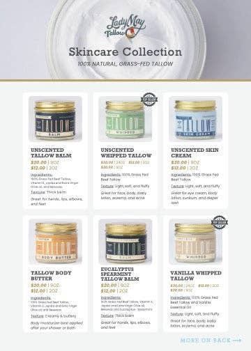Unscented Grass-Fed Tallow Balm – All-Natural Moisturizer