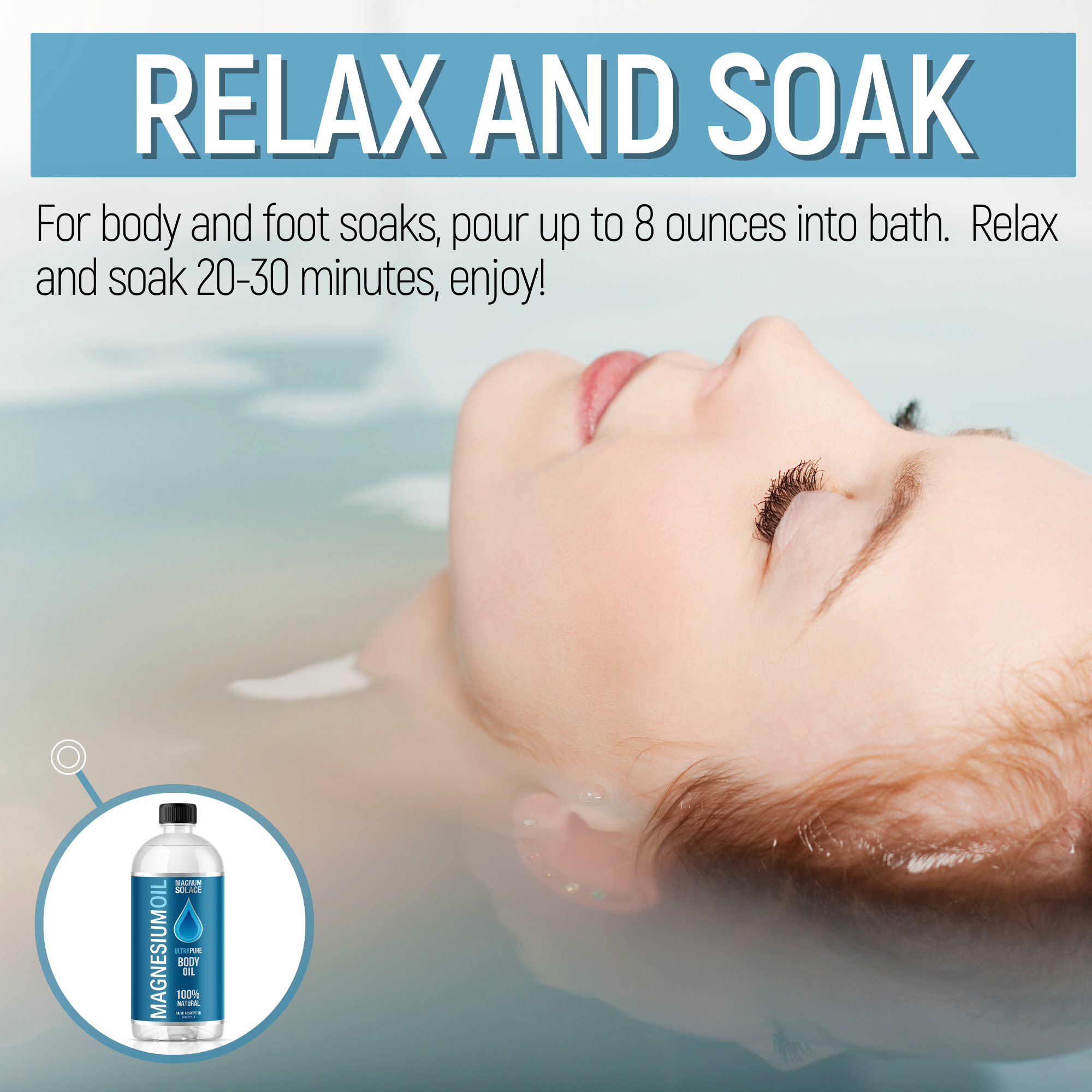 Magnesium Oil for Muscle Recovery & Bath Soak - Large 1 Lite