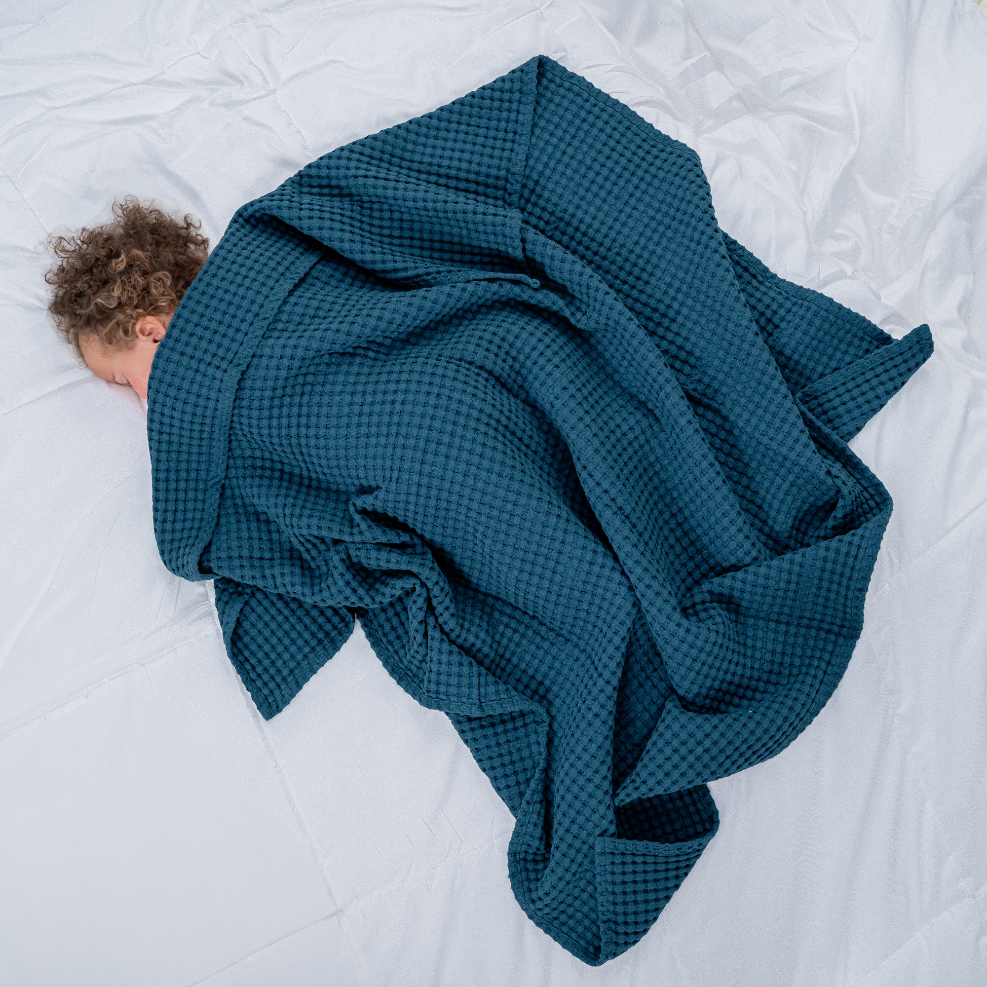 Waffle Baby Blanket, 40" x 40" Swaddle Blanket by Comfy Cubs