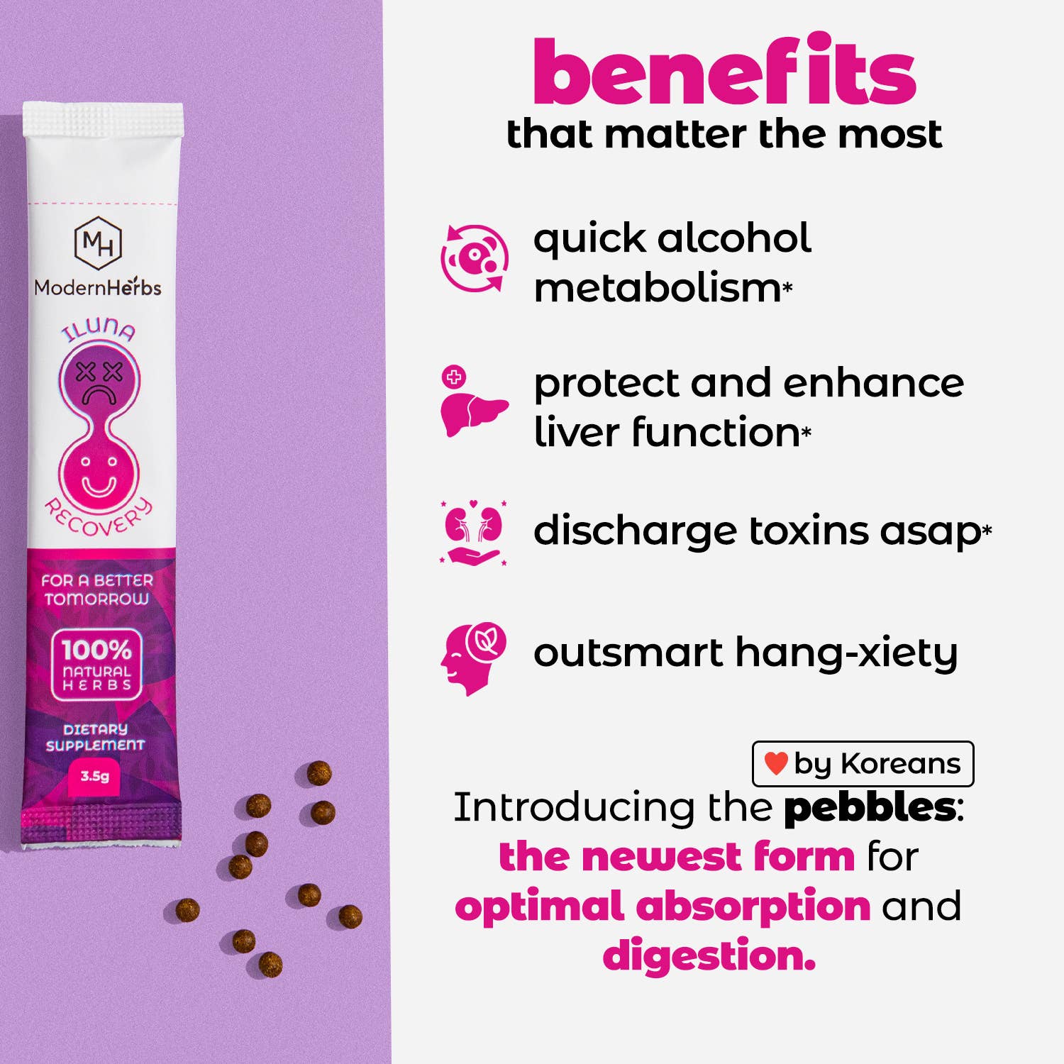 Herb-based Hangover Prevention | ILUNA Recovery  (1 Box)