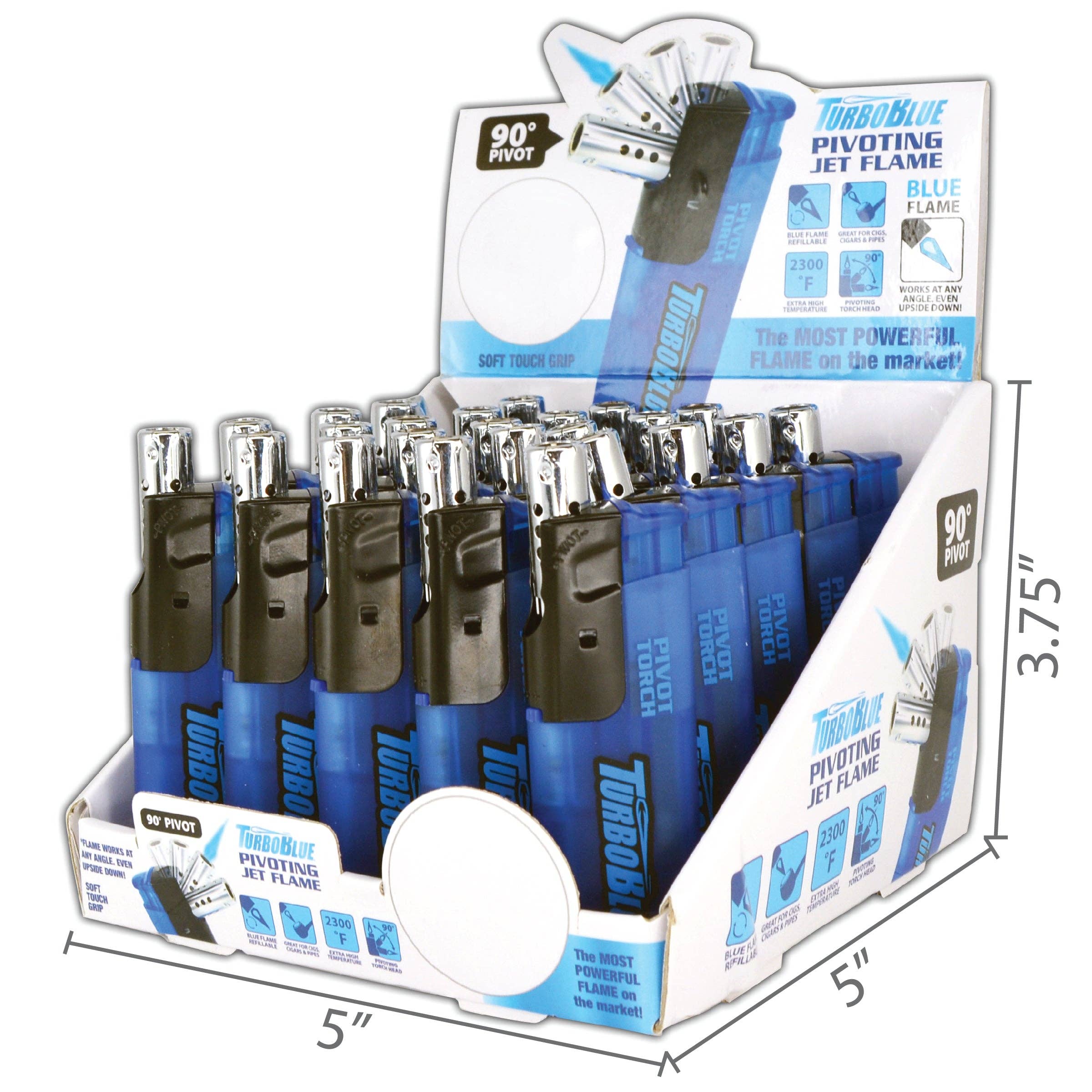 Torch Blue Pivot Refillable Jet Flame Lighter