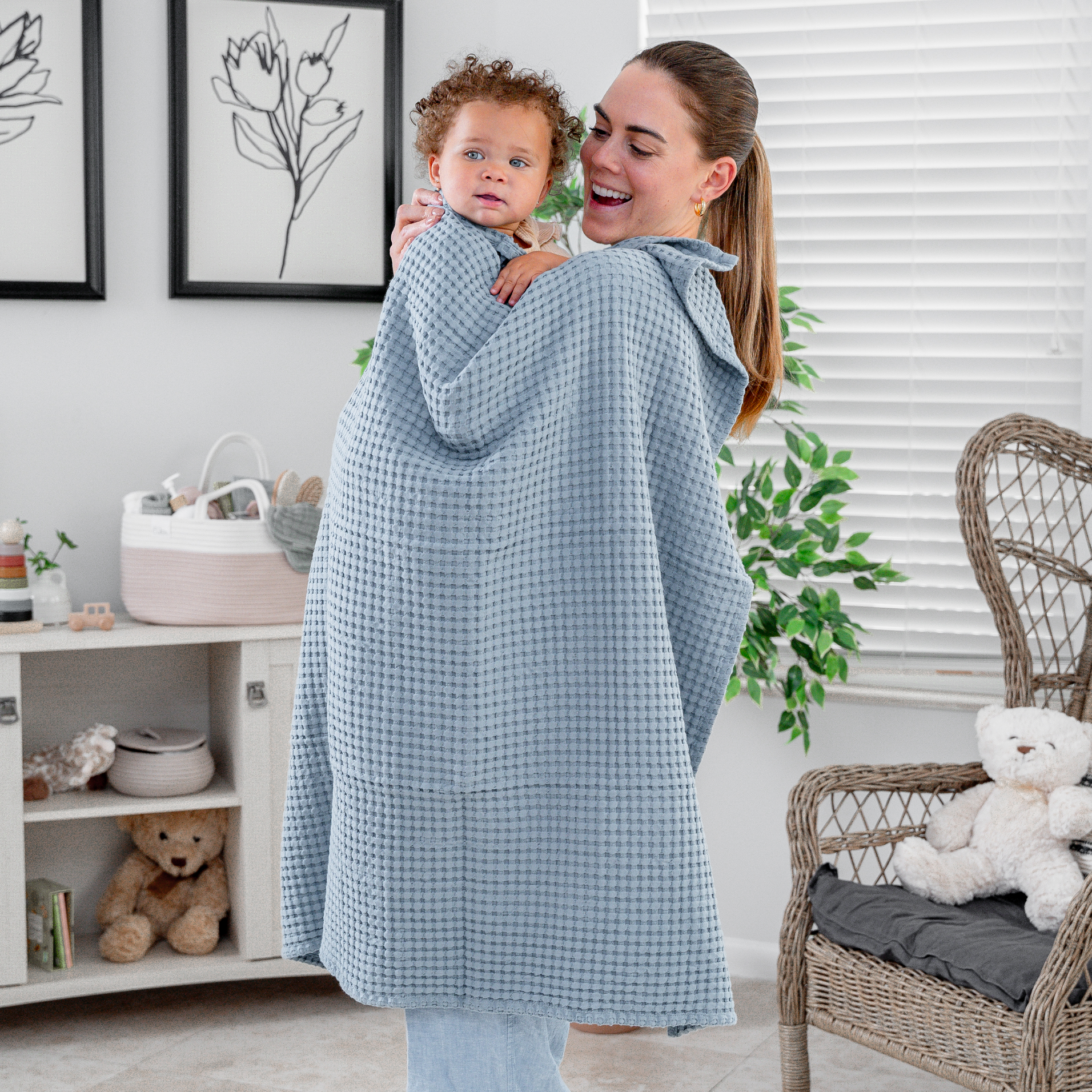 Waffle Baby Blanket, 40" x 40" Swaddle Blanket by Comfy Cubs