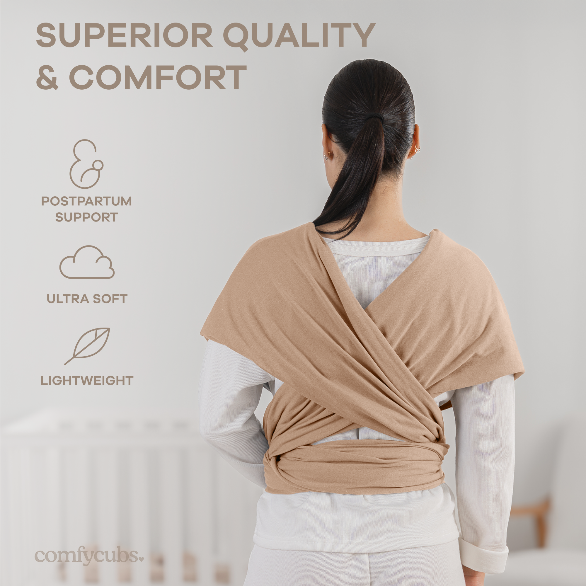 Baby Wrap Carrier, Soft & Secure Infant Wrap by Comfy Cubs