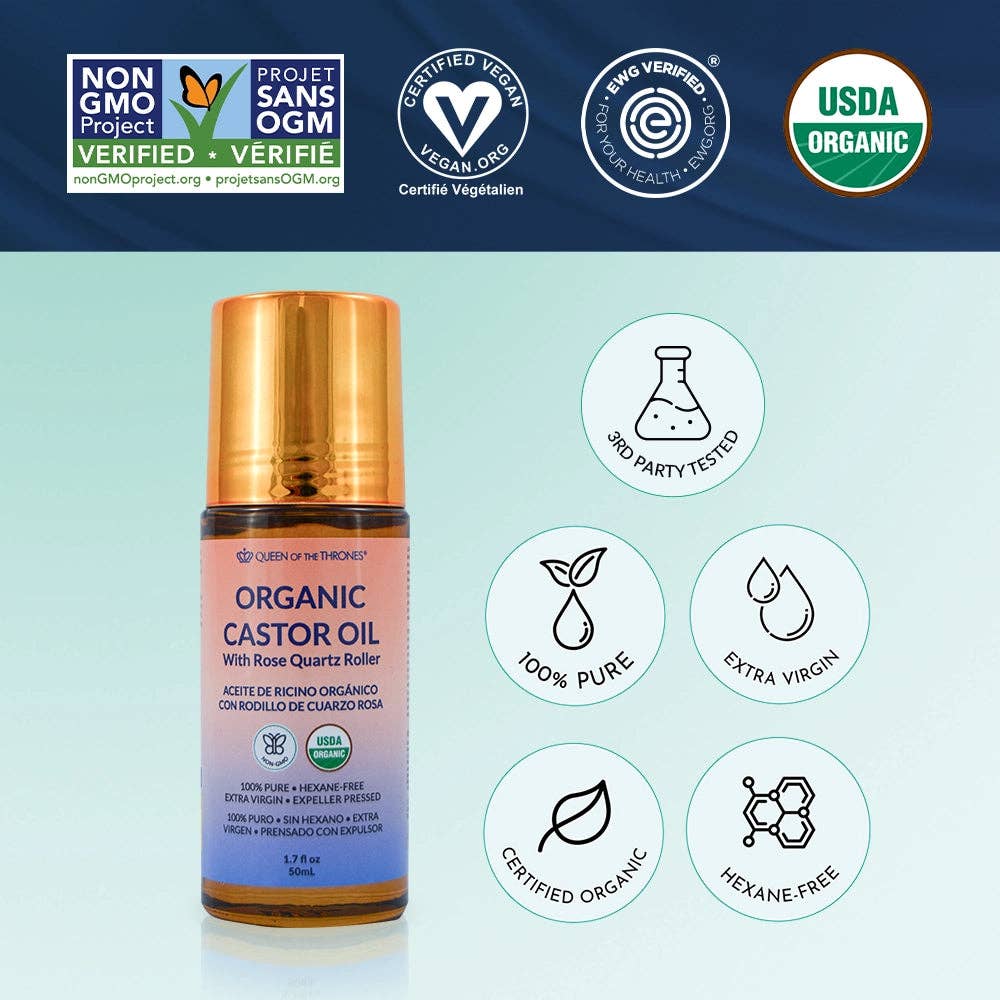 Organic Castor Oil Roll-On 1.7oz Case (6 units)