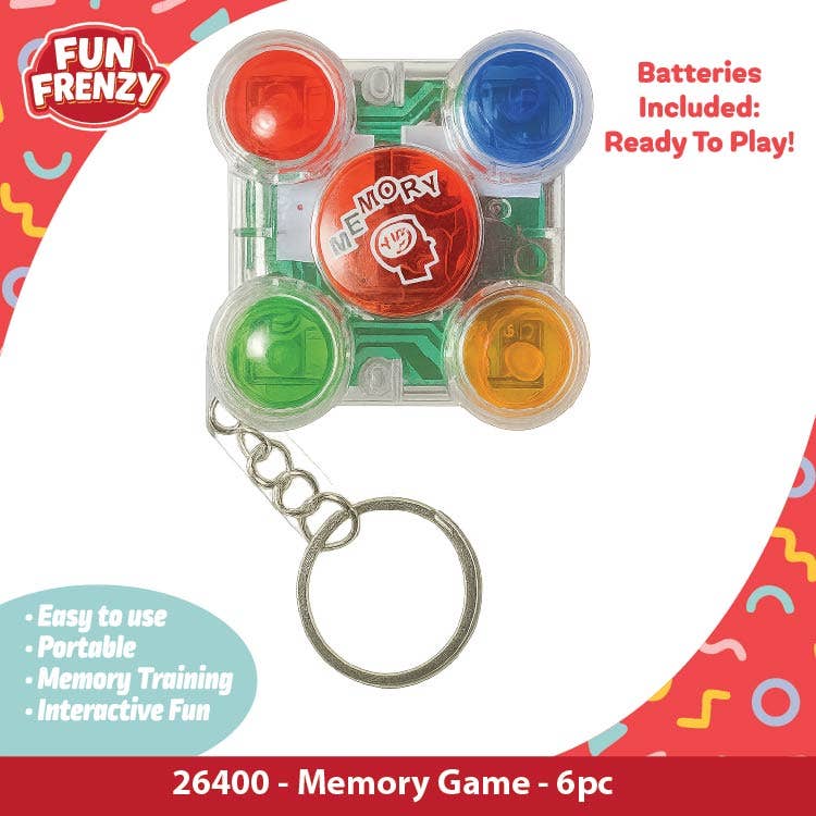 Fun Frenzy Memory Game Keychain Closeout Bulk Assortment