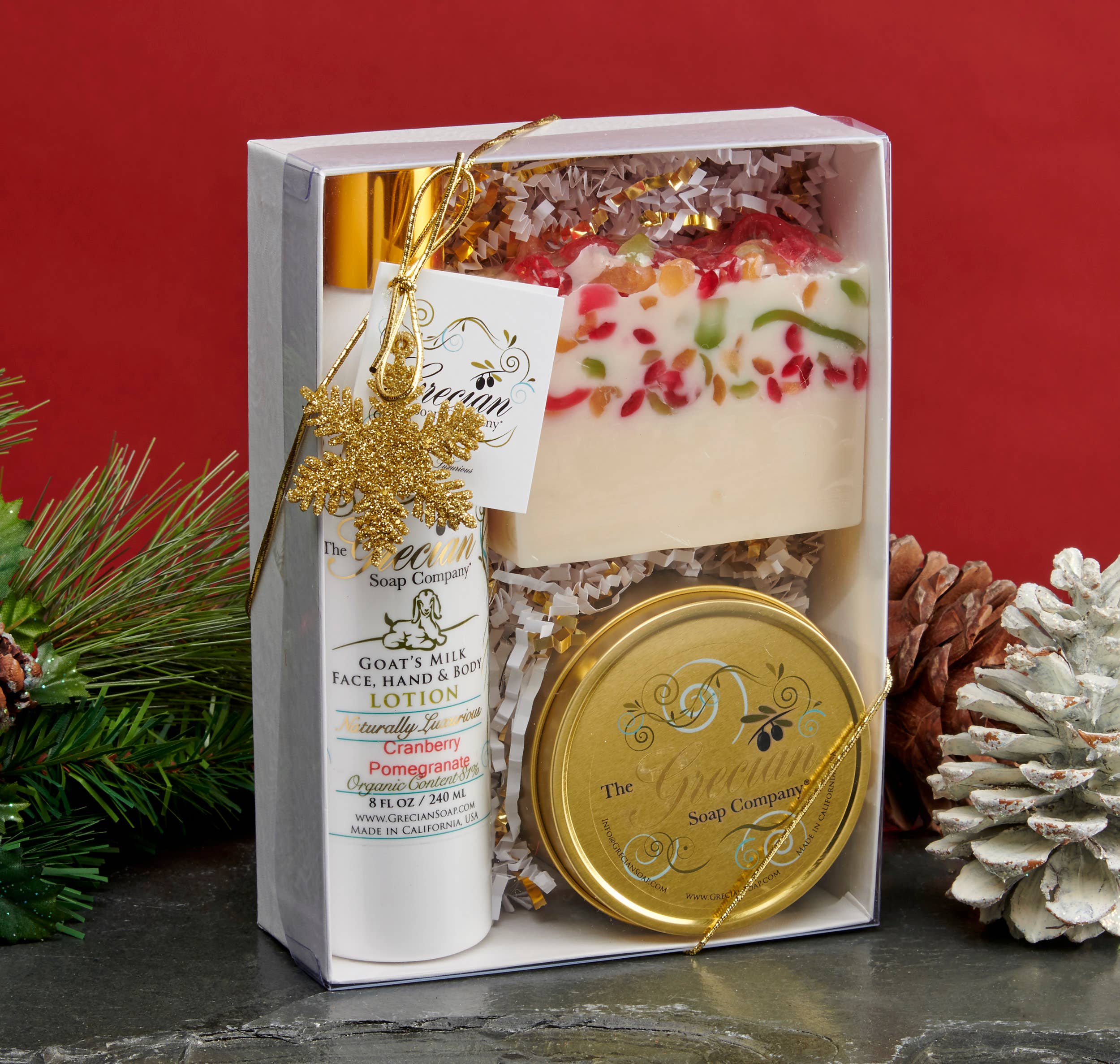 Christmas Holiday Lotion, Soap & Candle Gift Set