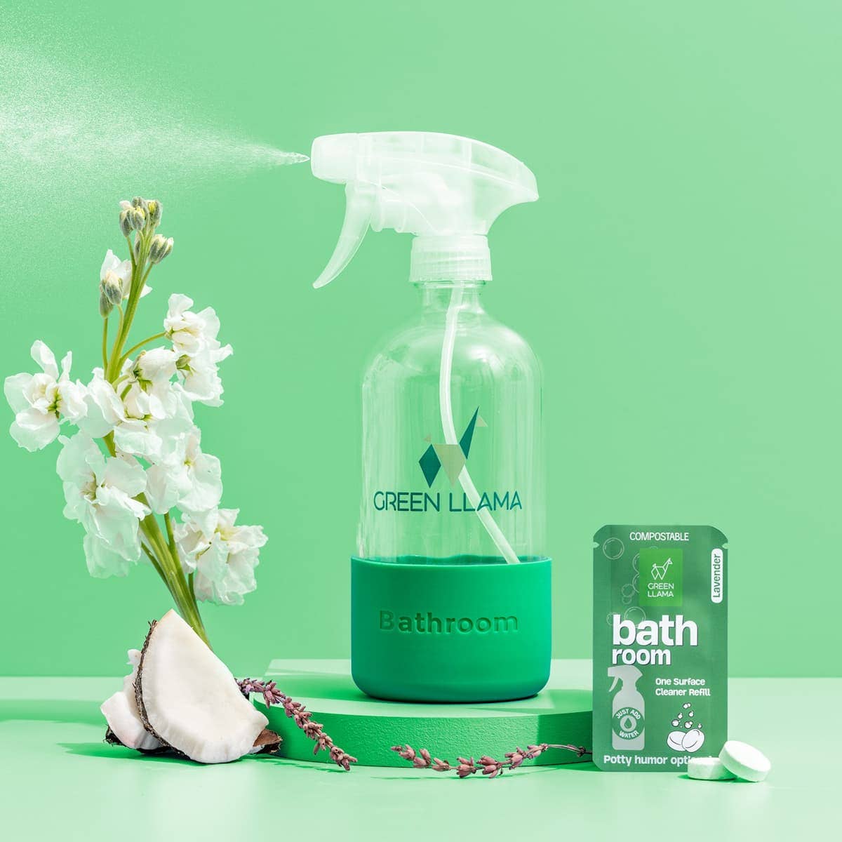Green Llama Home Cleaning Kit - All-Purpose | Glass | Bath
