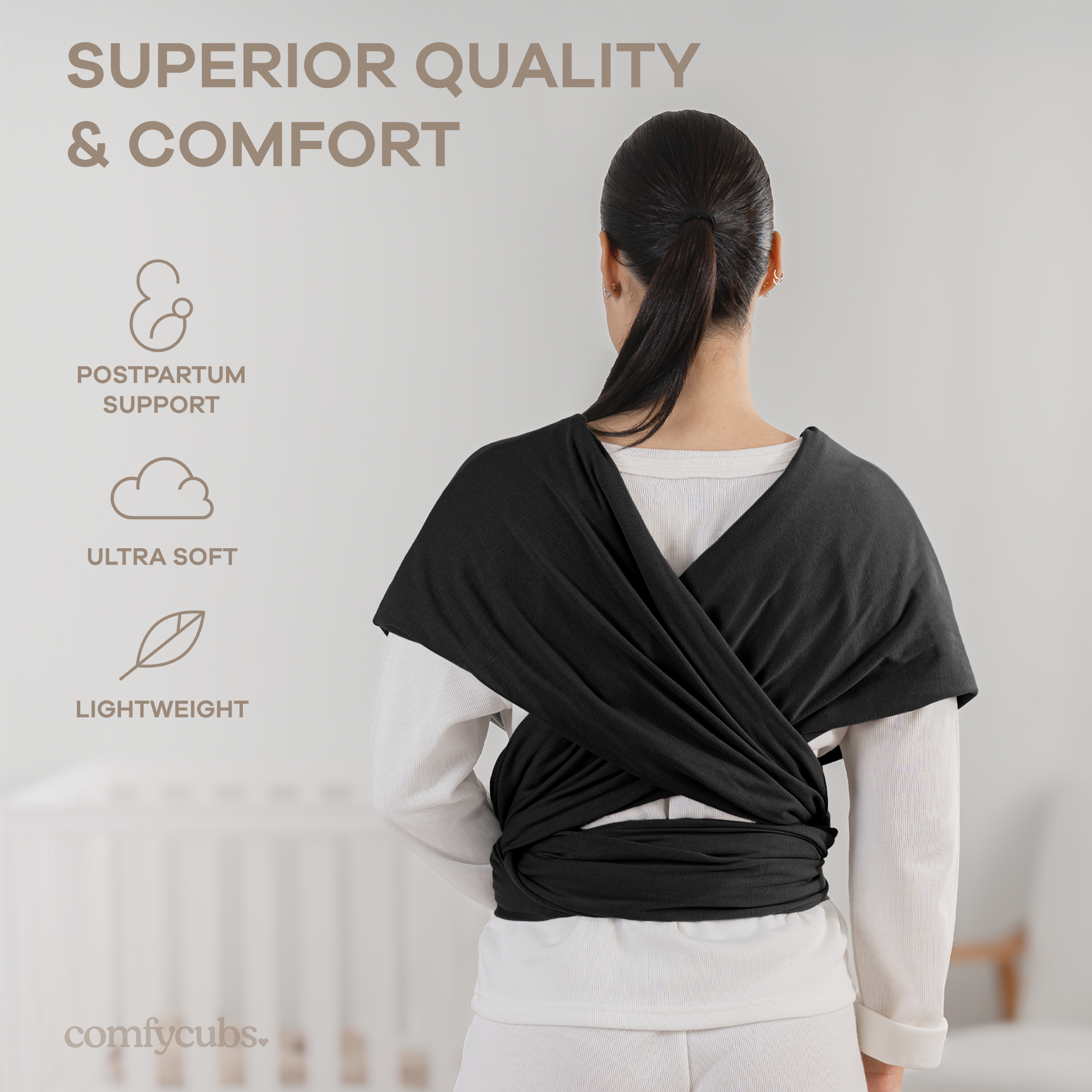 Baby Wrap Carrier, Soft & Secure Infant Wrap by Comfy Cubs