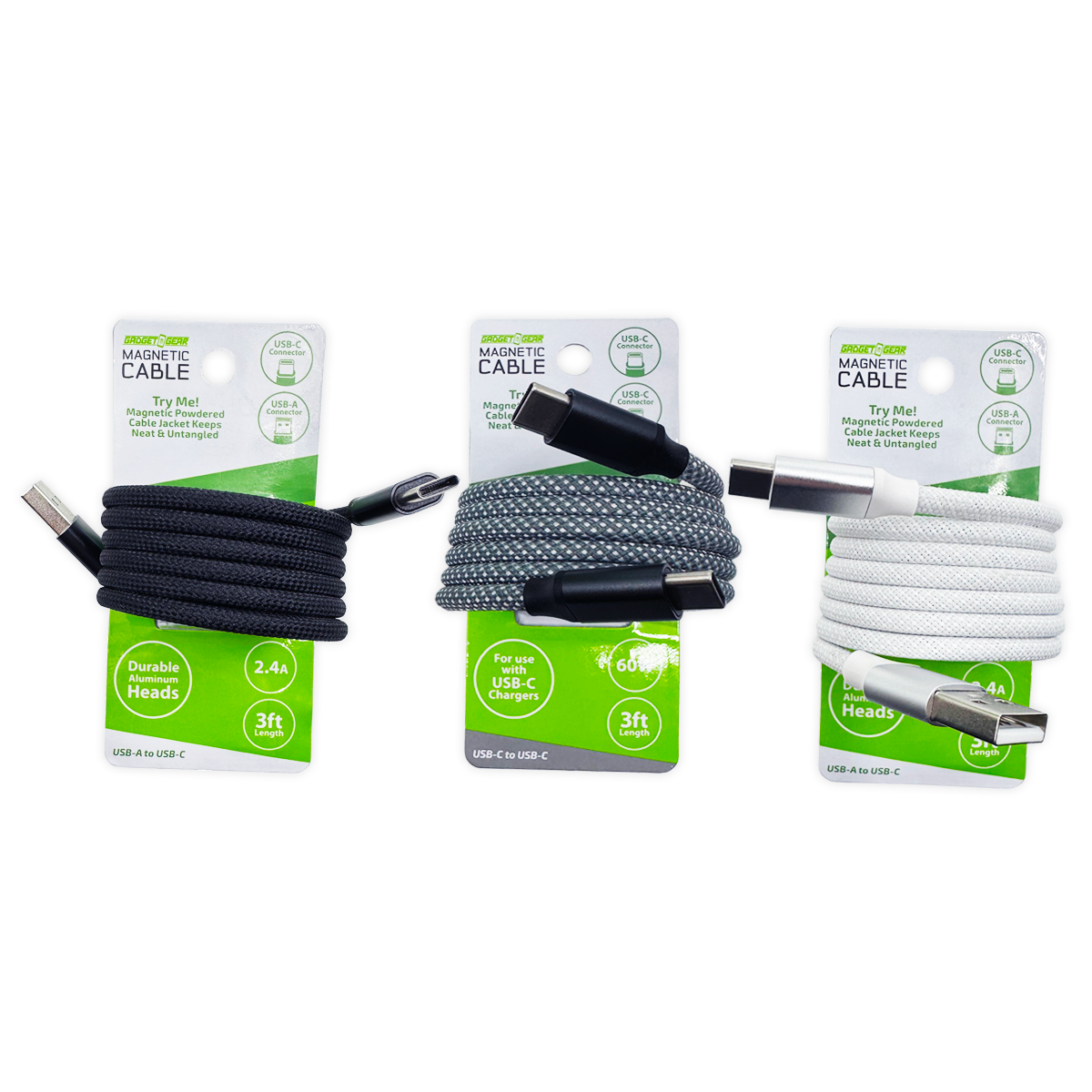 Charging Cable Magnetic Cloth 3 Ft Assortment