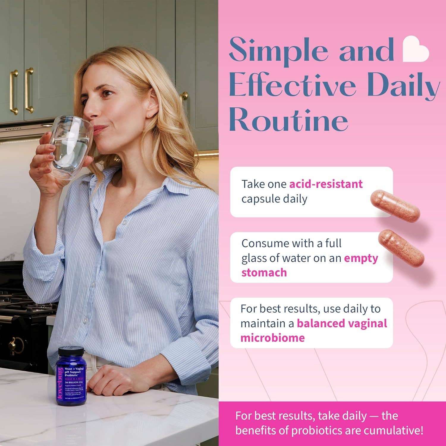 Yeast & Vaginal pH Support Probiotic Oral Supplement
