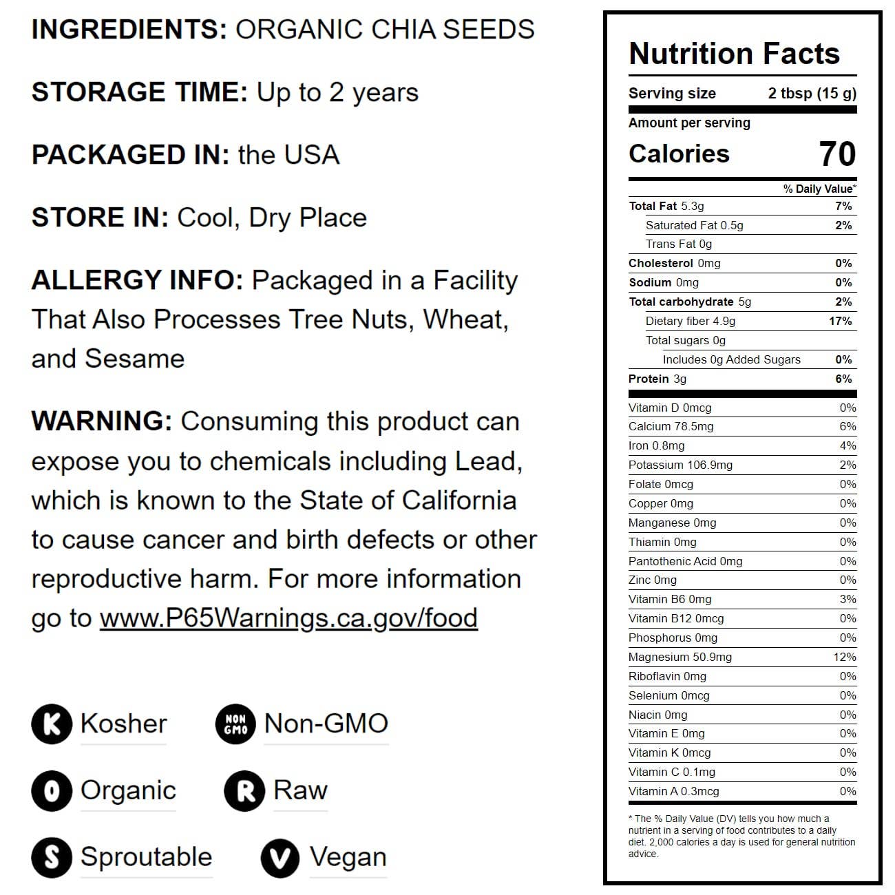 Organic Black Chia Seeds – Sproutable,  Keto, Sirtfood