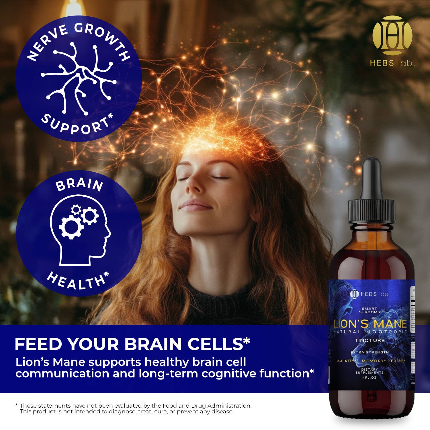 Lion’s Mane Mushroom Tincture – Brain & Focus Support – 4 oz