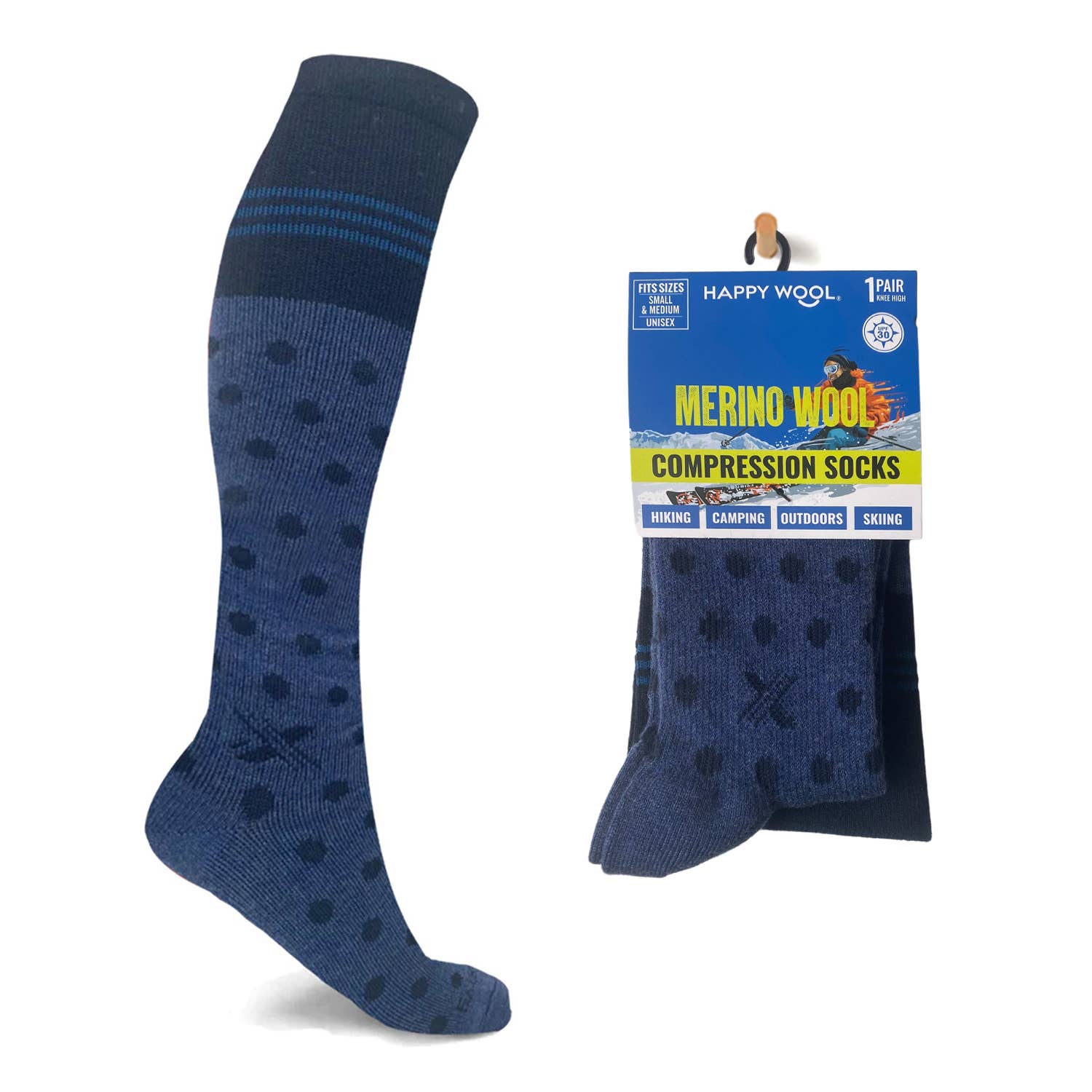 MERINO WOOL COMPRESSION BOOT SOCKS - NORDIC NIGHTS