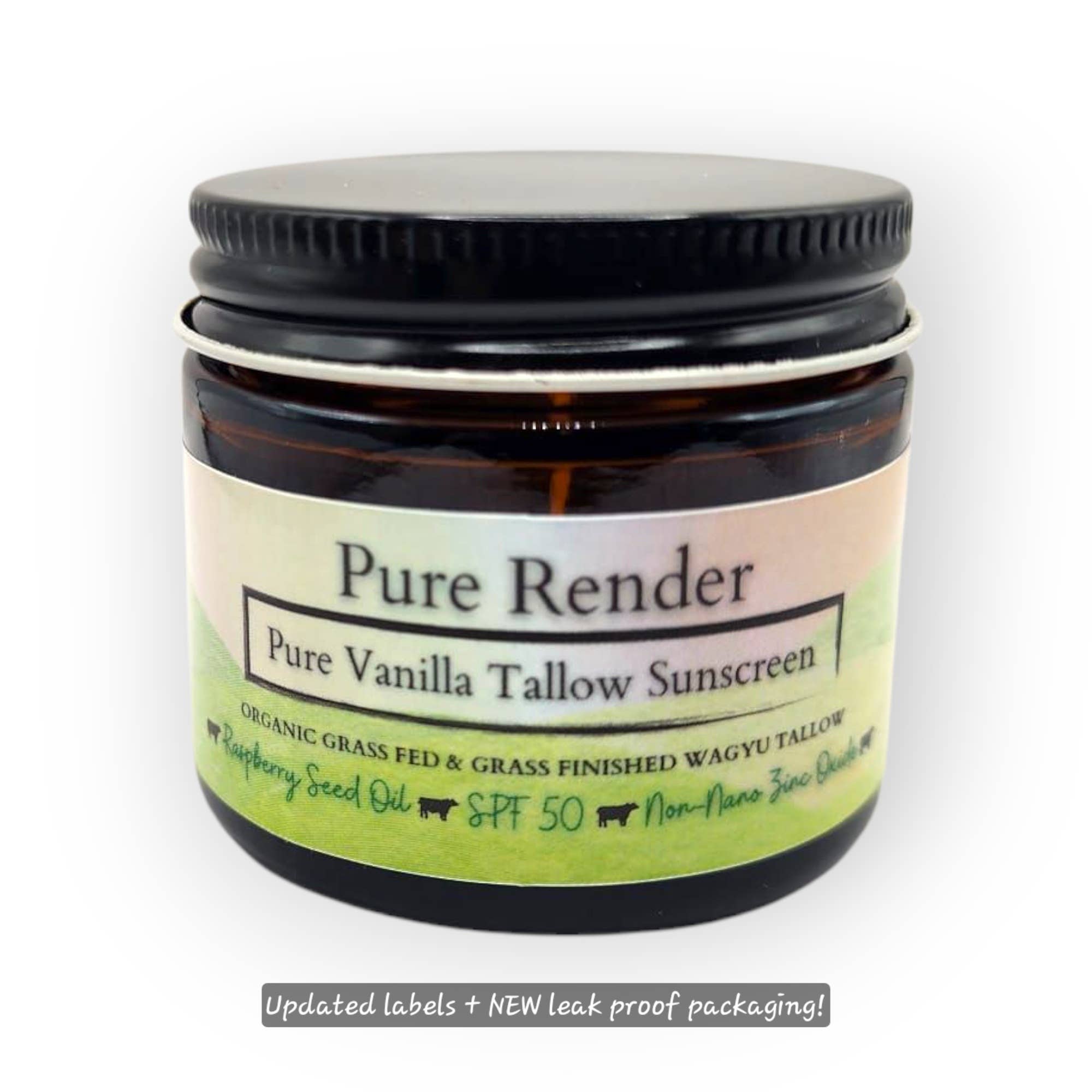 Tallow Sunscreen SPF 50 Vanilla, Grass-fed Wagyu