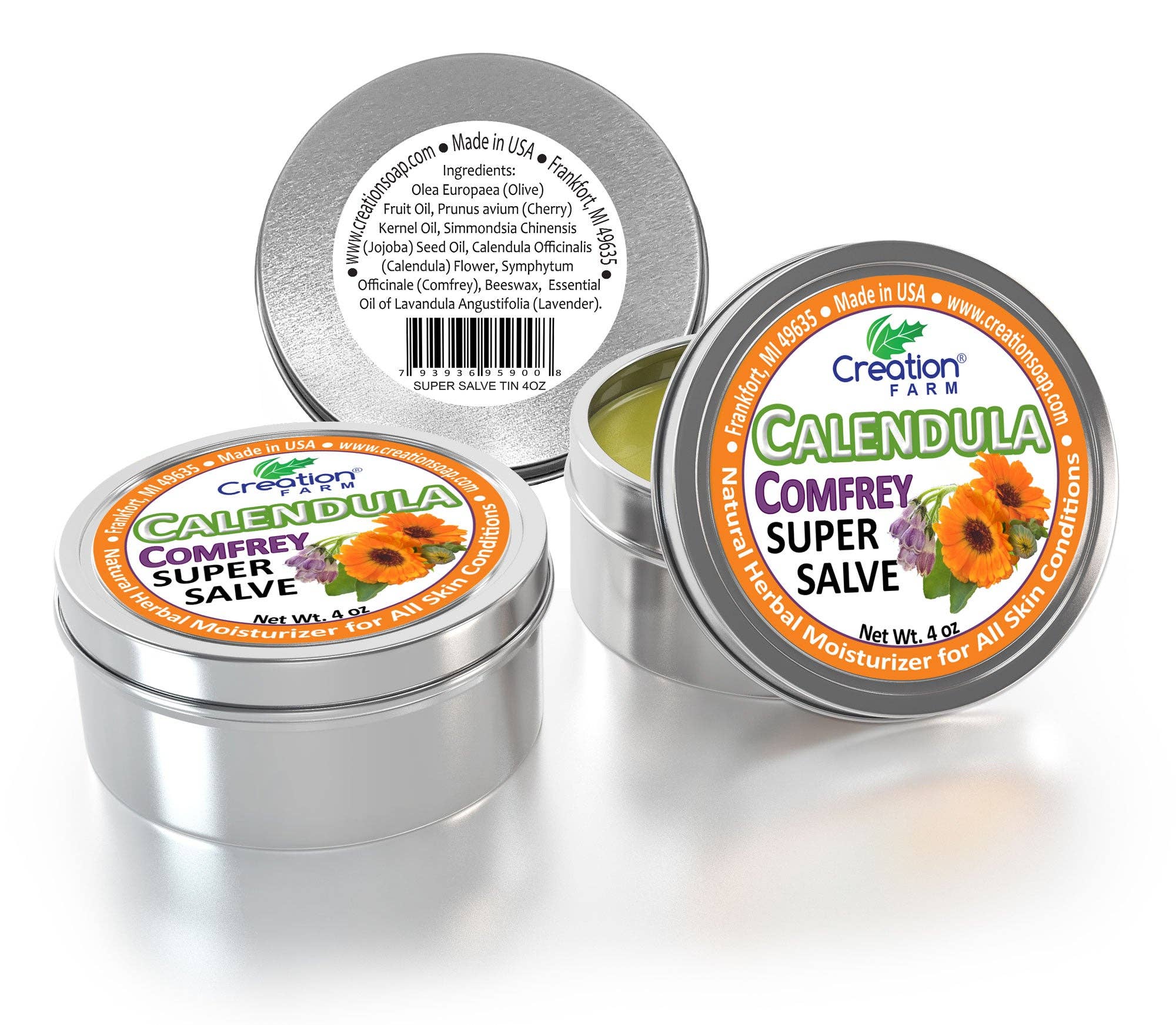 Calendula-Comfrey Salve - Super Salve - Large 4 oz Tin, Super Salve, Herbal Salve