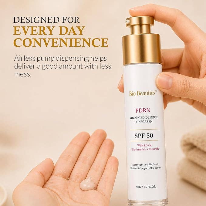SPF 50 Face Sunscreen with PDRN, Broad Spectrum & Water Resistant, Niacinamide and Ceramides for Brightening and Firming