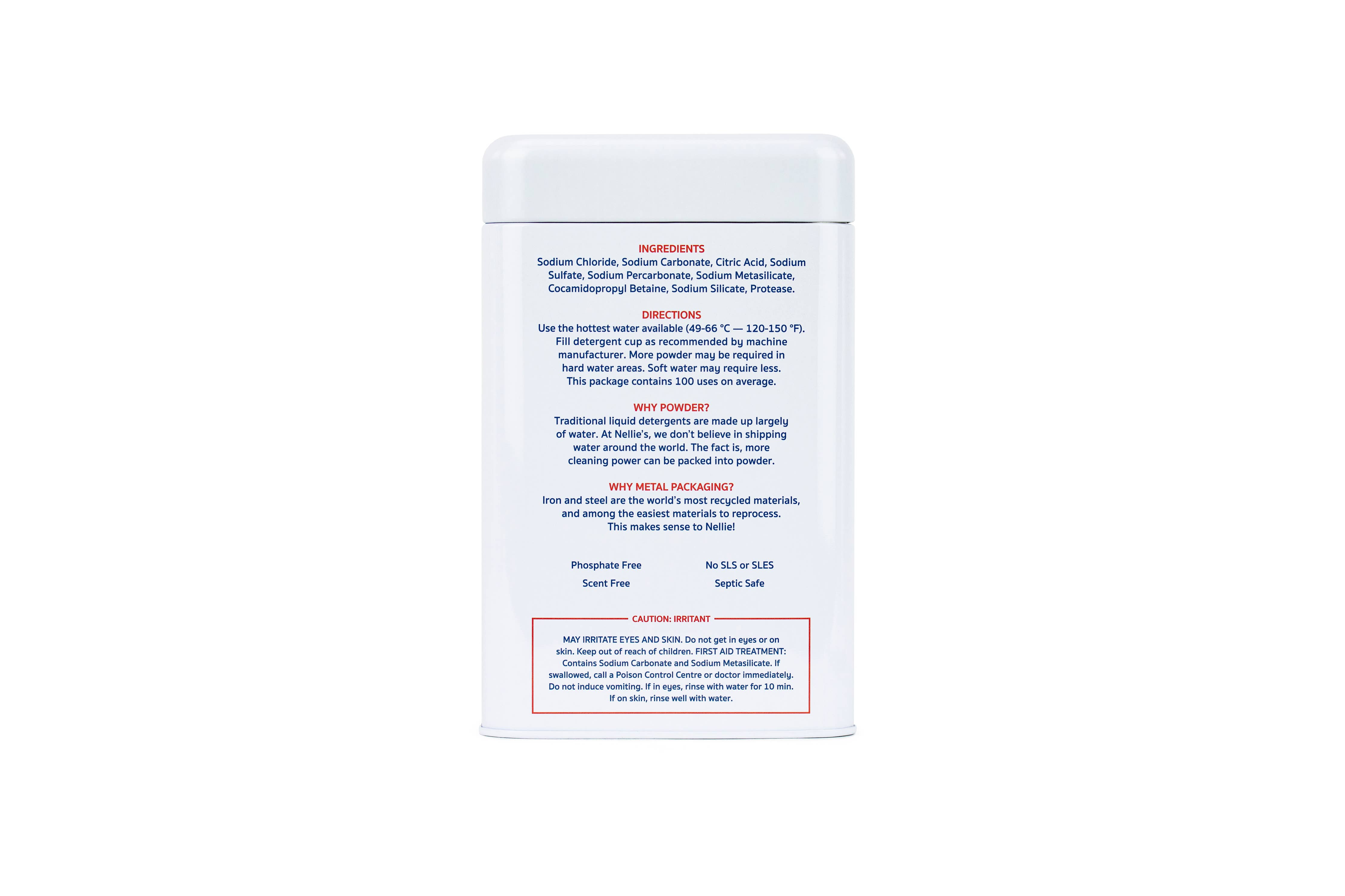 Dishwasher Powder - Dish Detergent - 100 Scoop Tin