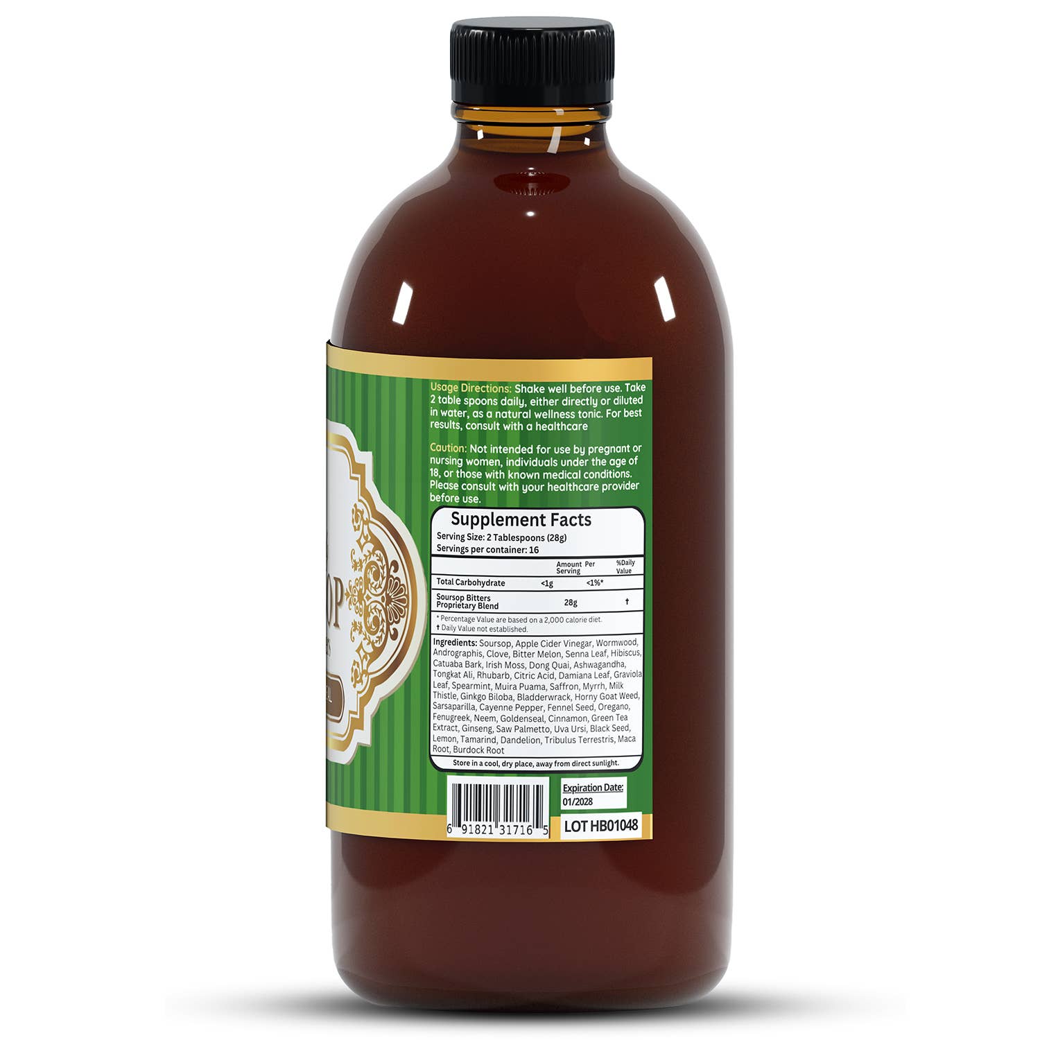 Soursop Living Bitter Oral Supplement 16oz