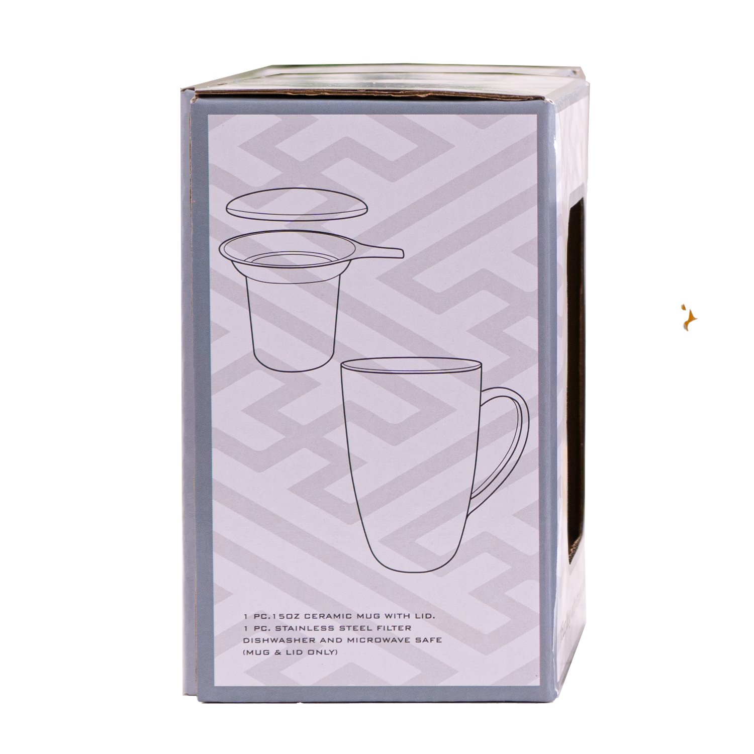 Yellow Flower Design 15oz Tea Mugs with Lid and Infuser