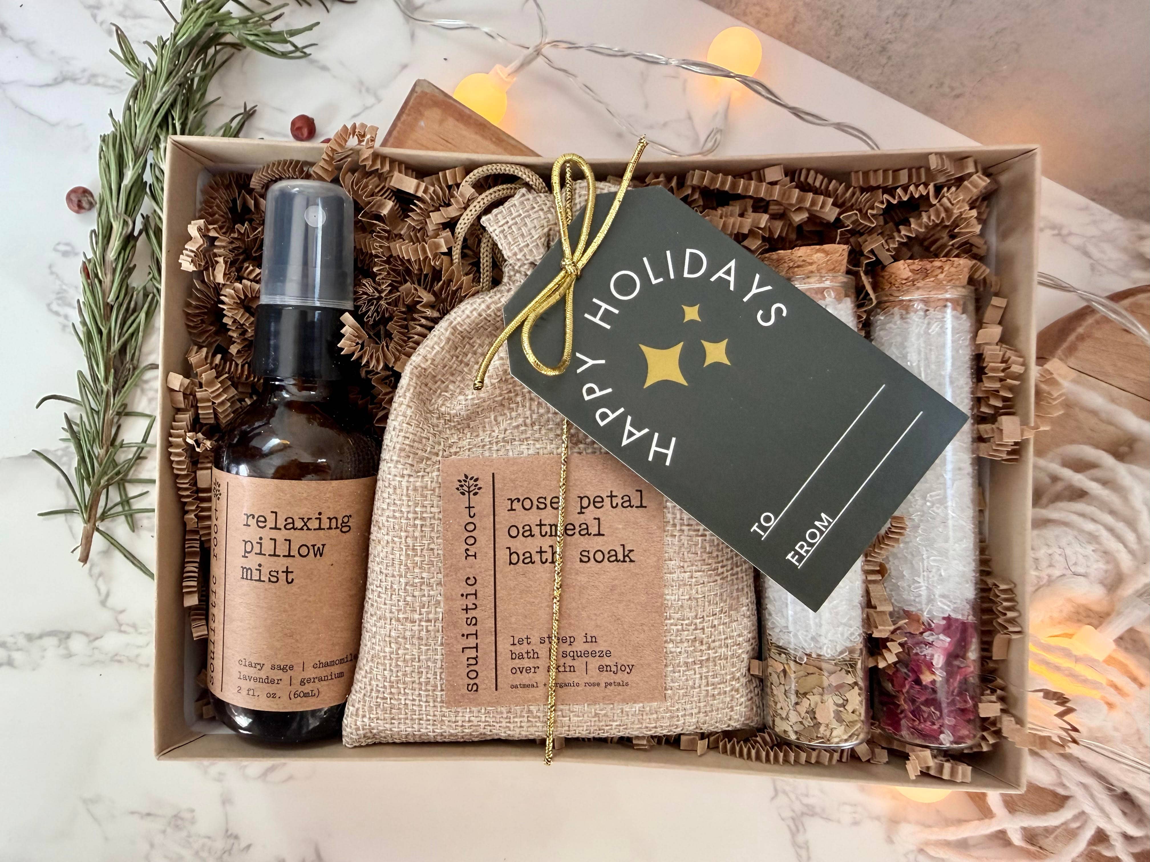 Ready to Gift Holiday Spa Set – Pillow Mist & Bath Salts