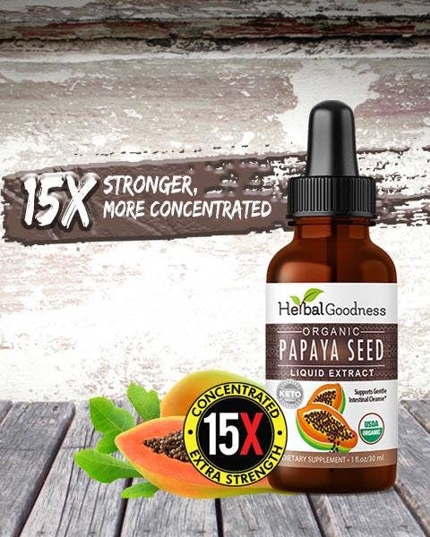 Papaya Seed Extract - Liquid 1oz -  Detox, Kidney & Digestion - Herbal Goodness
