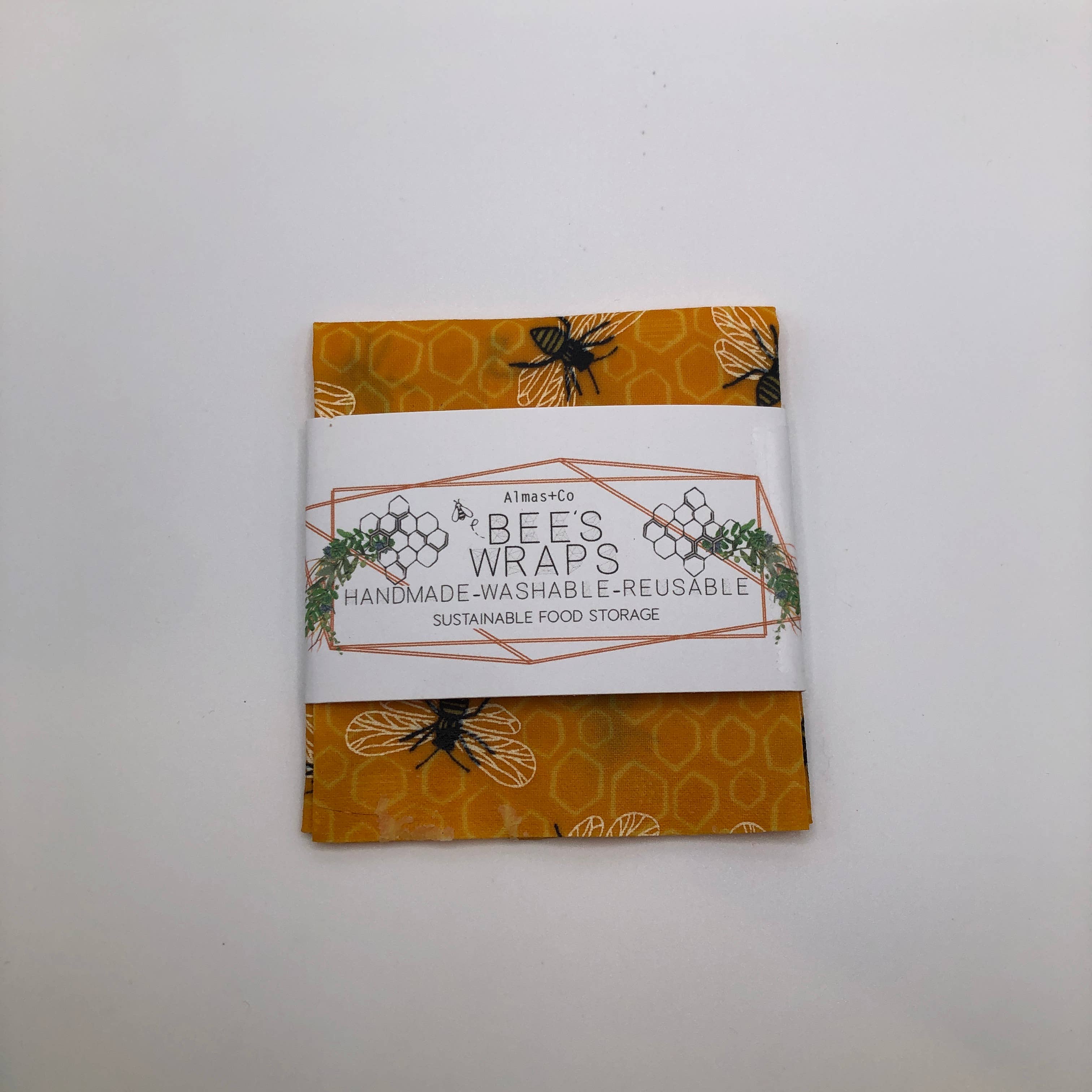 Honey Bee Print Beeswax Food Wraps 