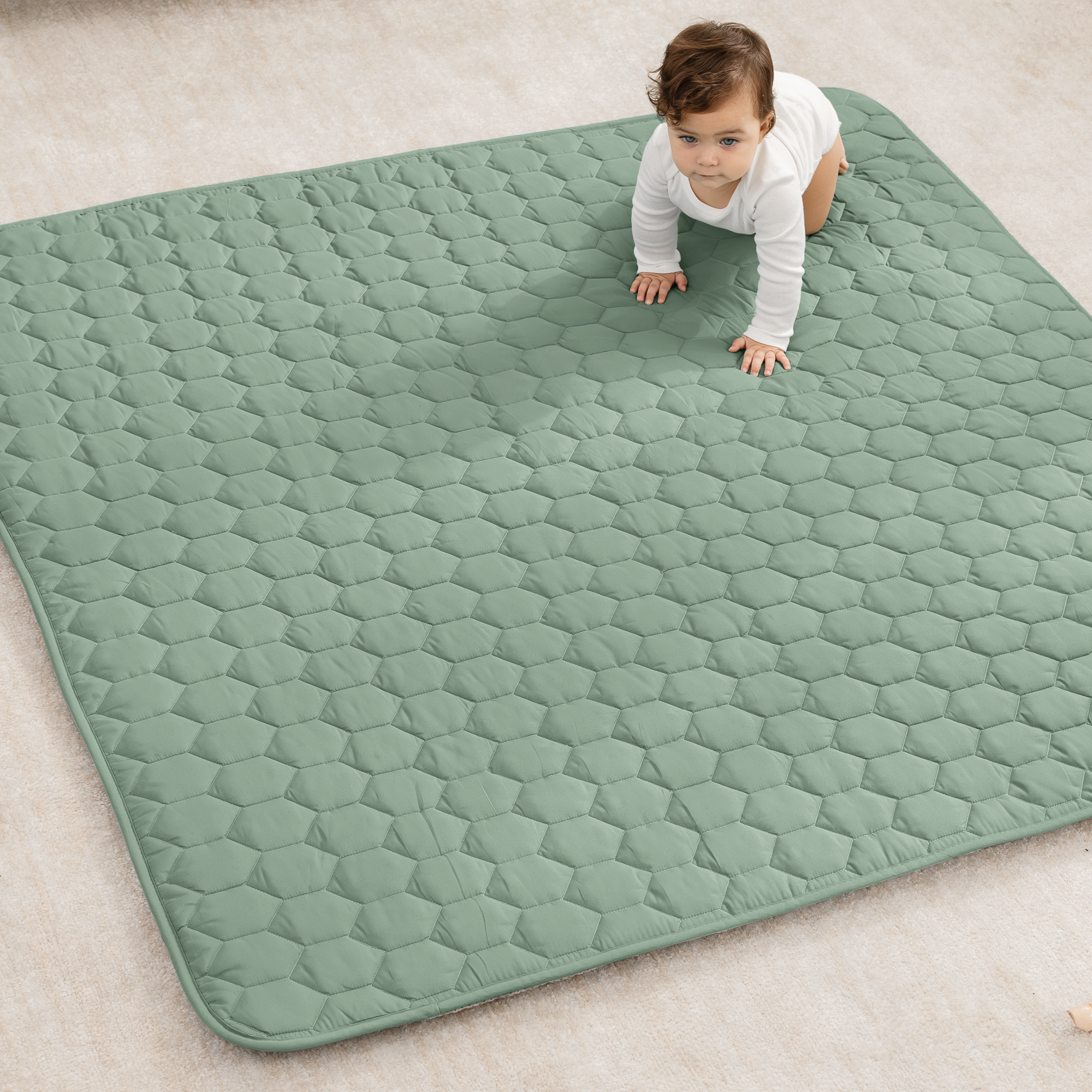 Premium Play Mat, Quilted Baby Mat for Floor by Comfy Cubs