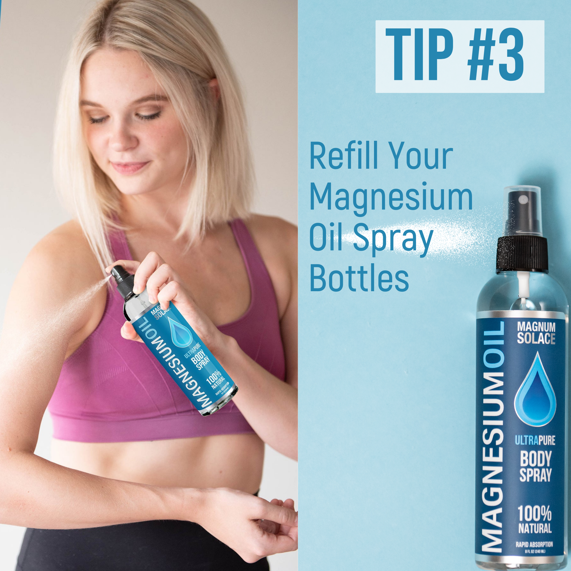 Magnesium Oil for Muscle Recovery & Bath Soak - Large 1 Lite