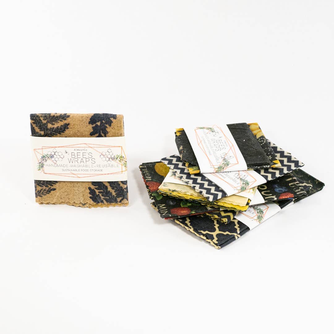 Honey Bee Print Beeswax Food Wraps 