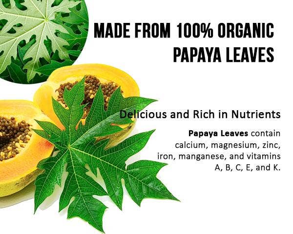 Papaya Leaf Tea - Organic - 24/2g Tea bags - Blood Platelets, Digestion & Immunity - Herbal Goodness