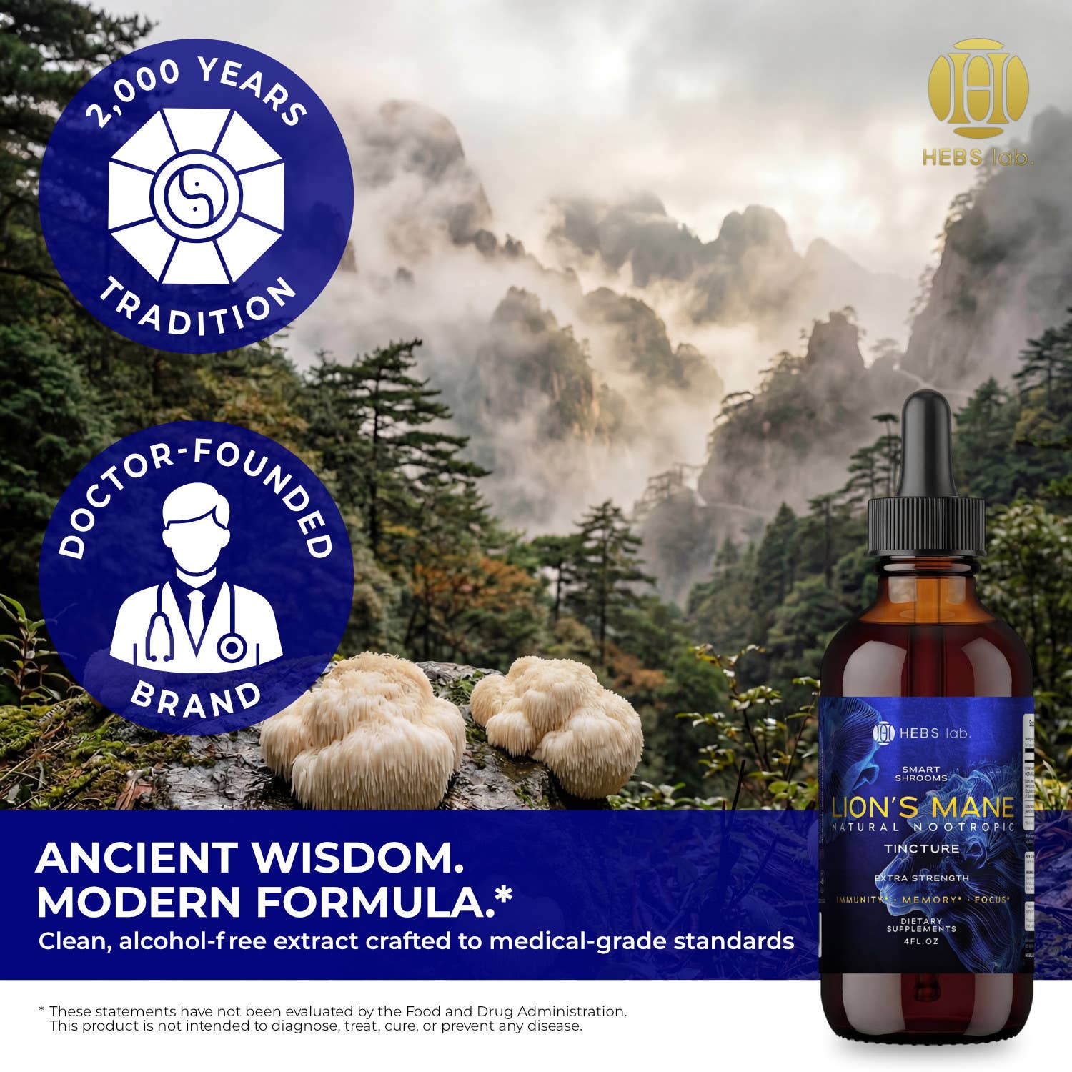 Lion’s Mane Mushroom Tincture – Brain & Focus Support – 4 oz