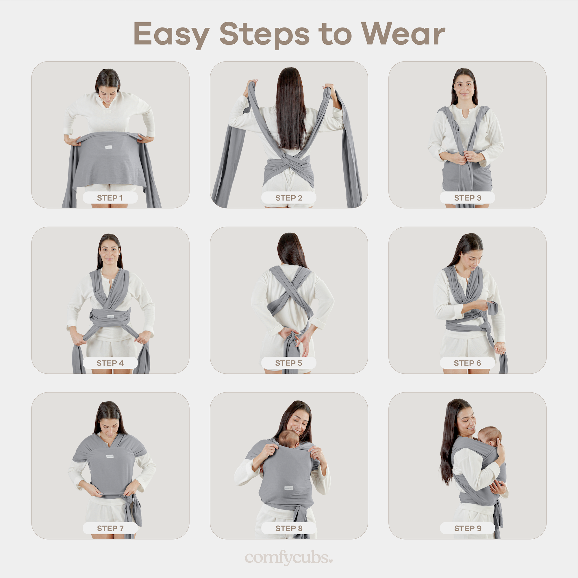 Baby Wrap Carrier, Soft & Secure Infant Wrap by Comfy Cubs