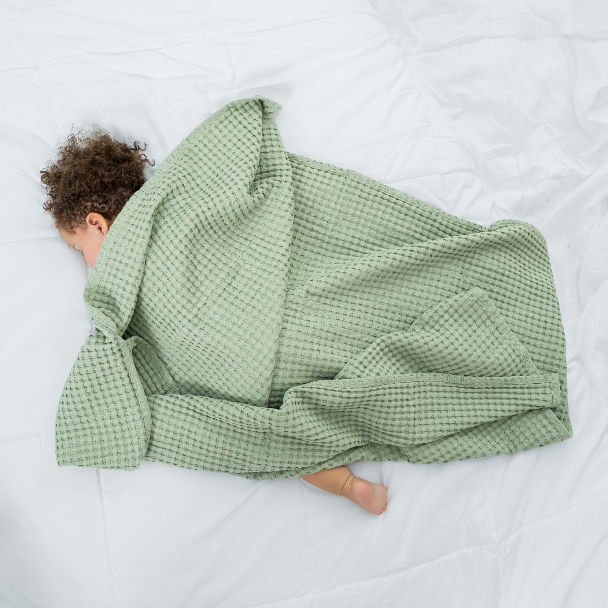 Waffle Baby Blanket, 40" x 40" Swaddle Blanket by Comfy Cubs